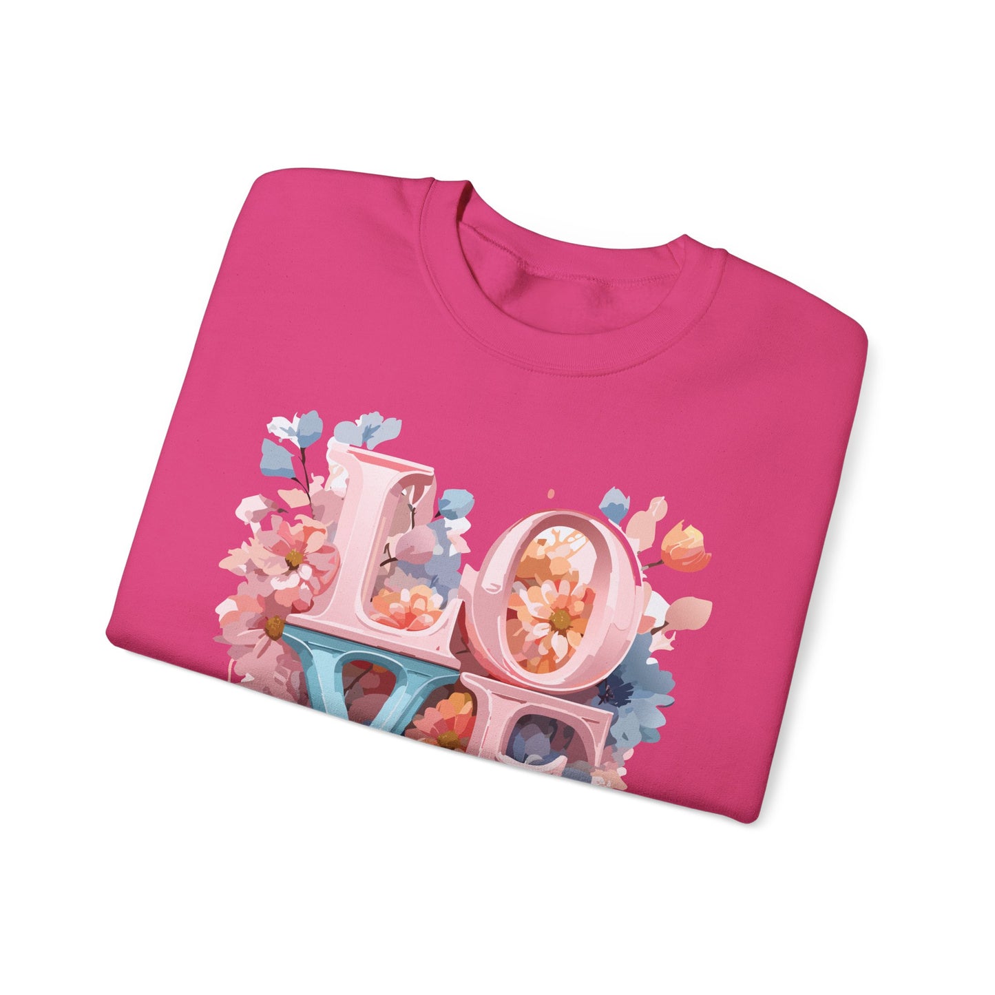 Floral Love Sweatshirt, Valentine's Day Sweatshirt, Love Flower Sweatshirt