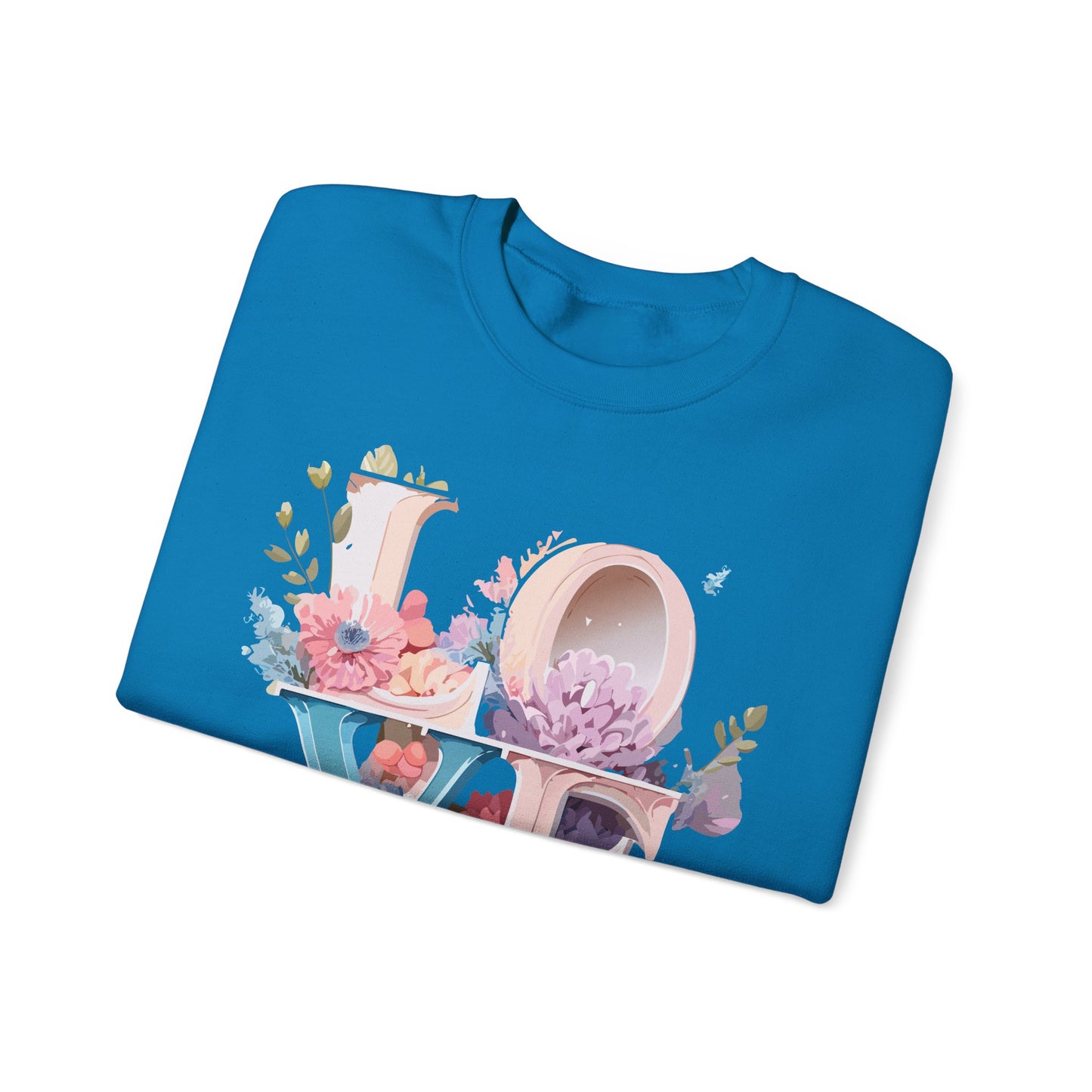 Floral Love Sweatshirt, Valentine's Day Sweatshirt, Love Flower Sweatshirt