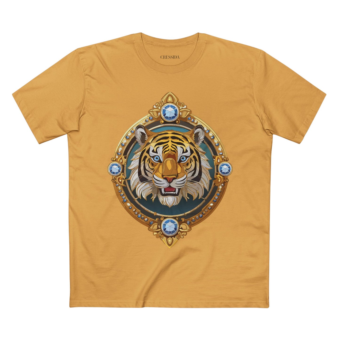 Unisex Premium Cotton Tee Shirt With Antique Animal Medallion Design