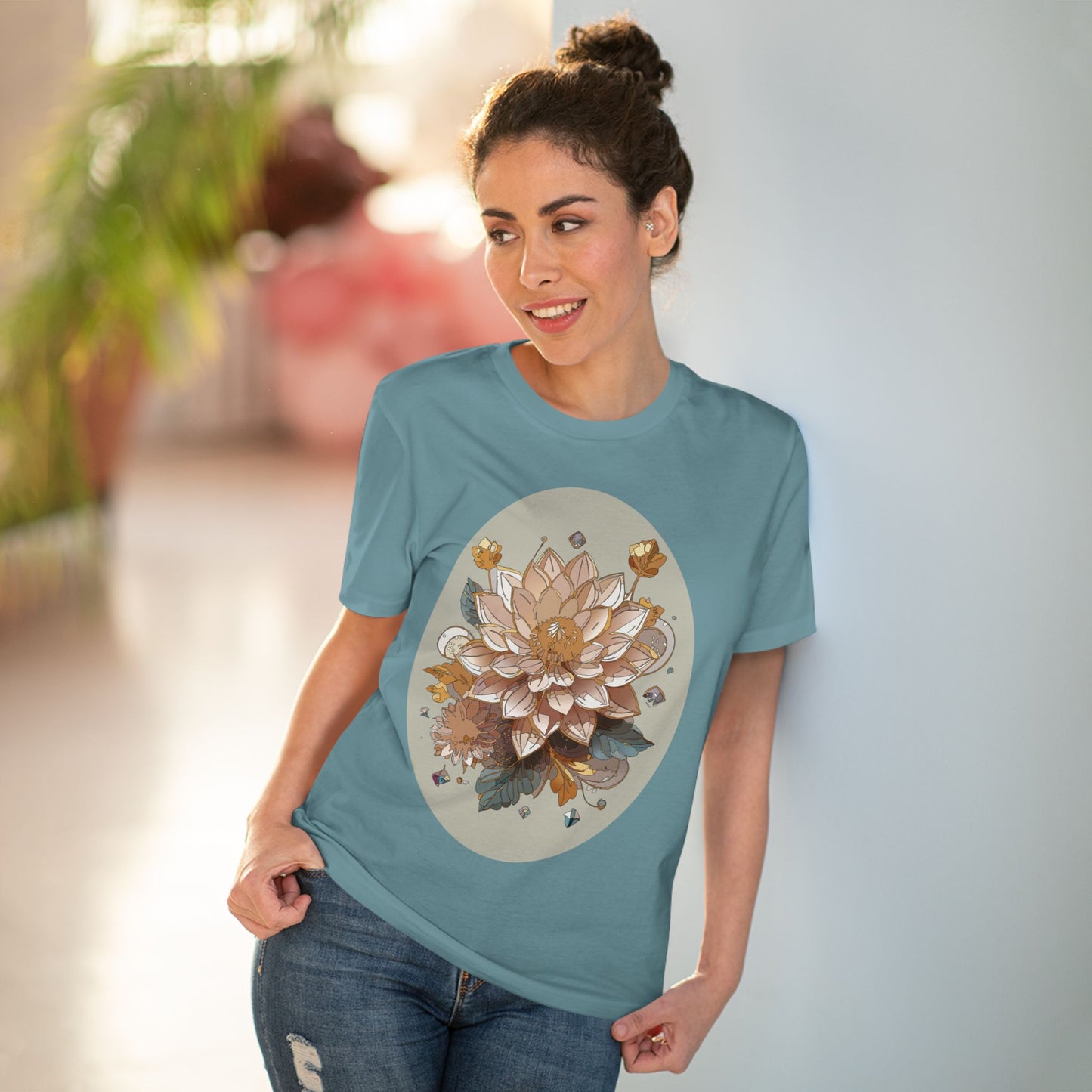 Organic T-shirt with Flower