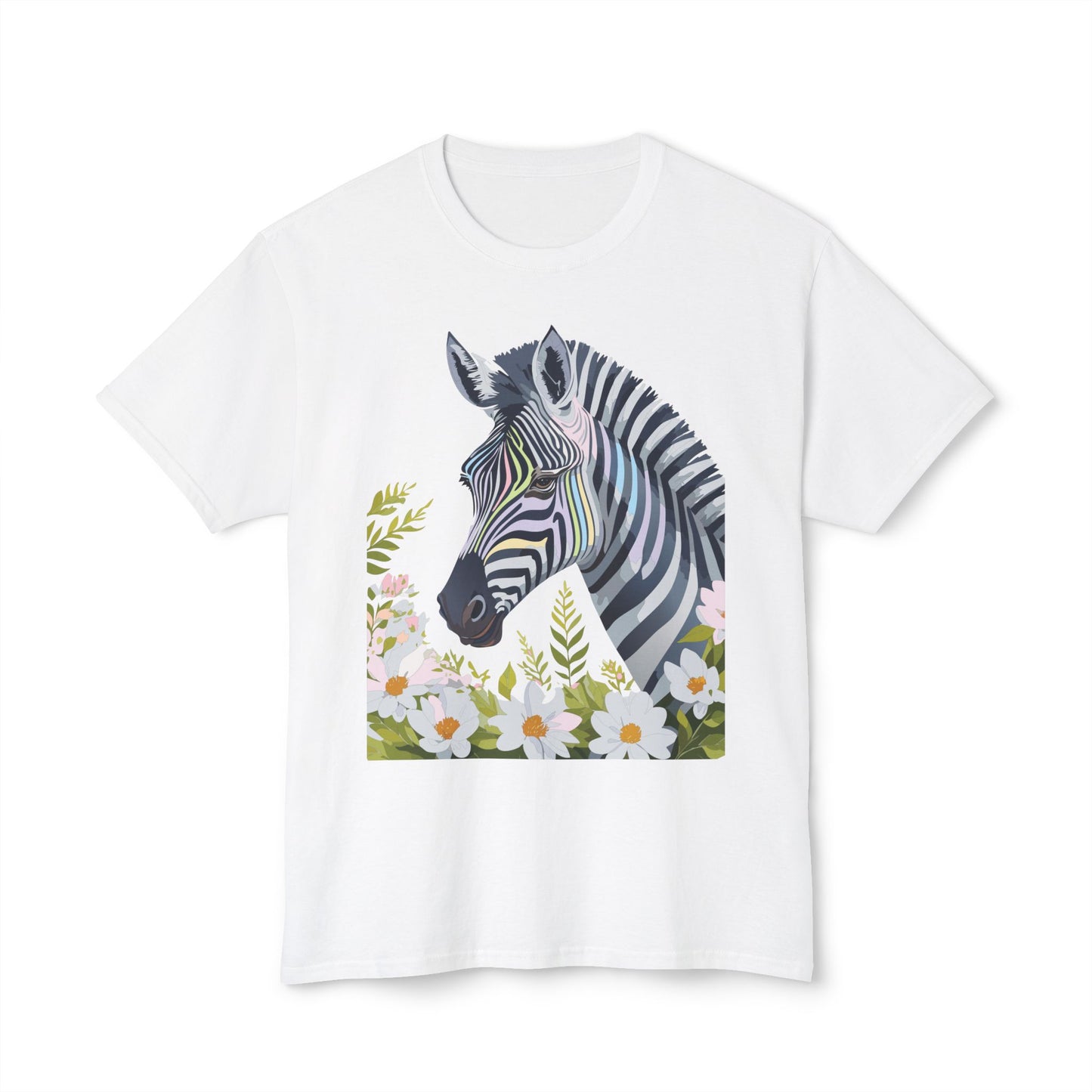 Zebra T-Shirt, Vintage Zebra Tee, Floral Tees, Zebra Art Design Shirt, Tee Shirt with Zebra 7