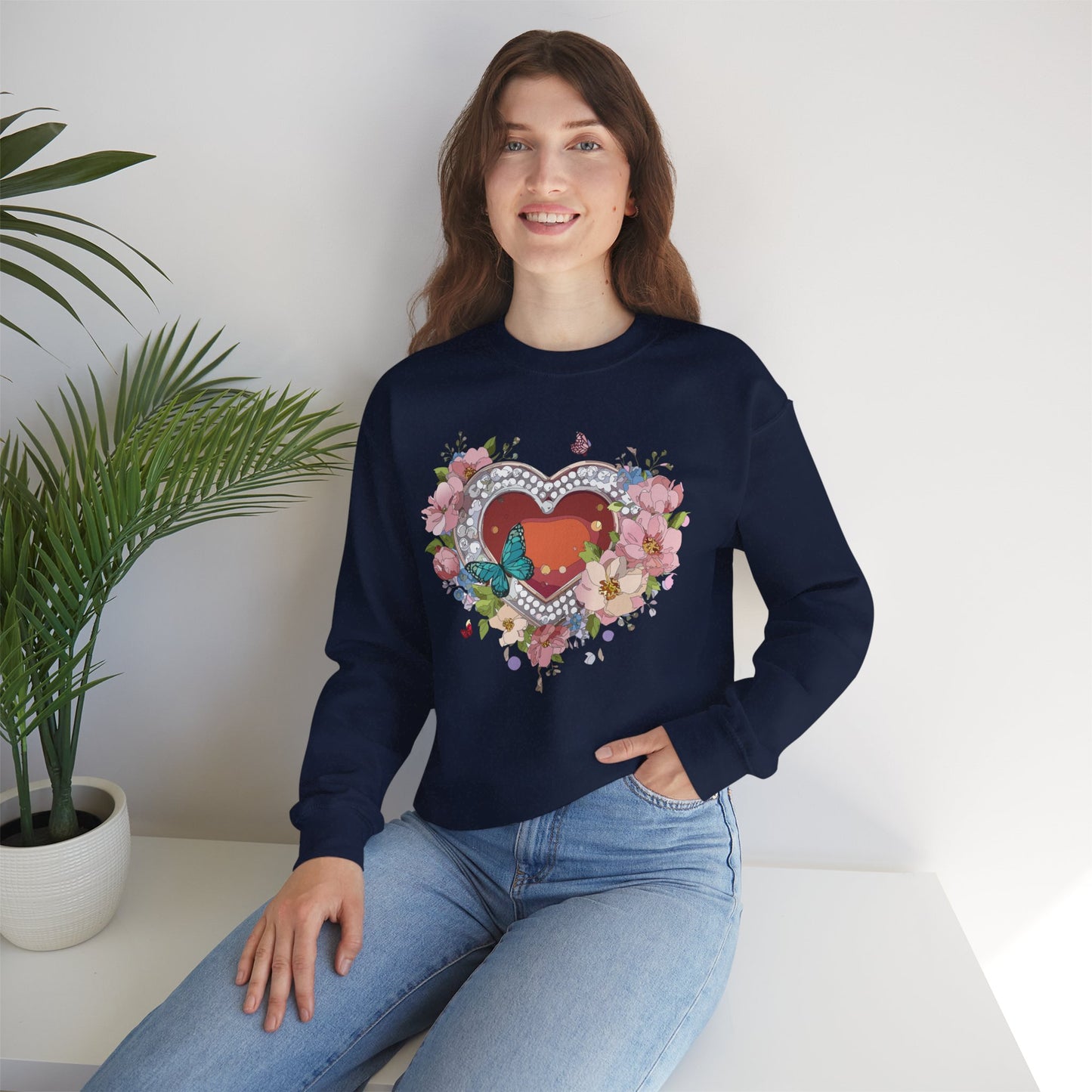 Floral Heart Sweatshirt, Floral Love Sweatshirt, Valentine's Day Sweatshirt, Heart Floral Sweatshirt