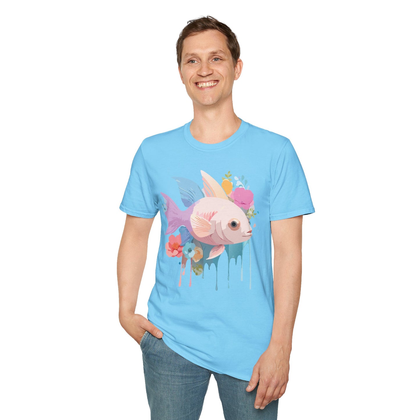 Fish Art Design Shirt, T Shirt with Fish, Graphic Shirt, Tee Shirt with Graphic Design, Shirt with Fish Graphic Art