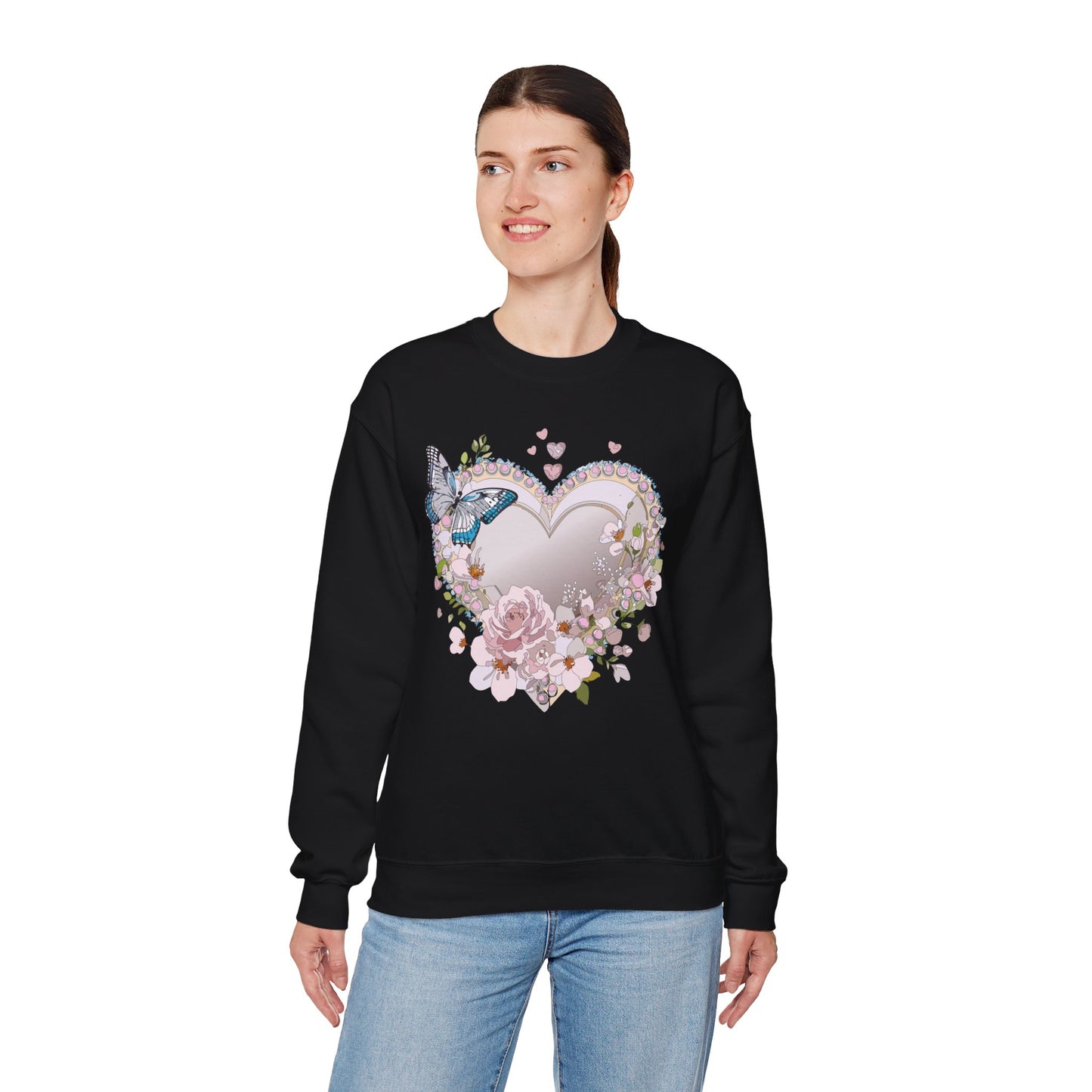 Floral Heart Sweatshirt, Floral Love Sweatshirt, Valentine's Day Sweatshirt, Heart Floral Sweatshirt