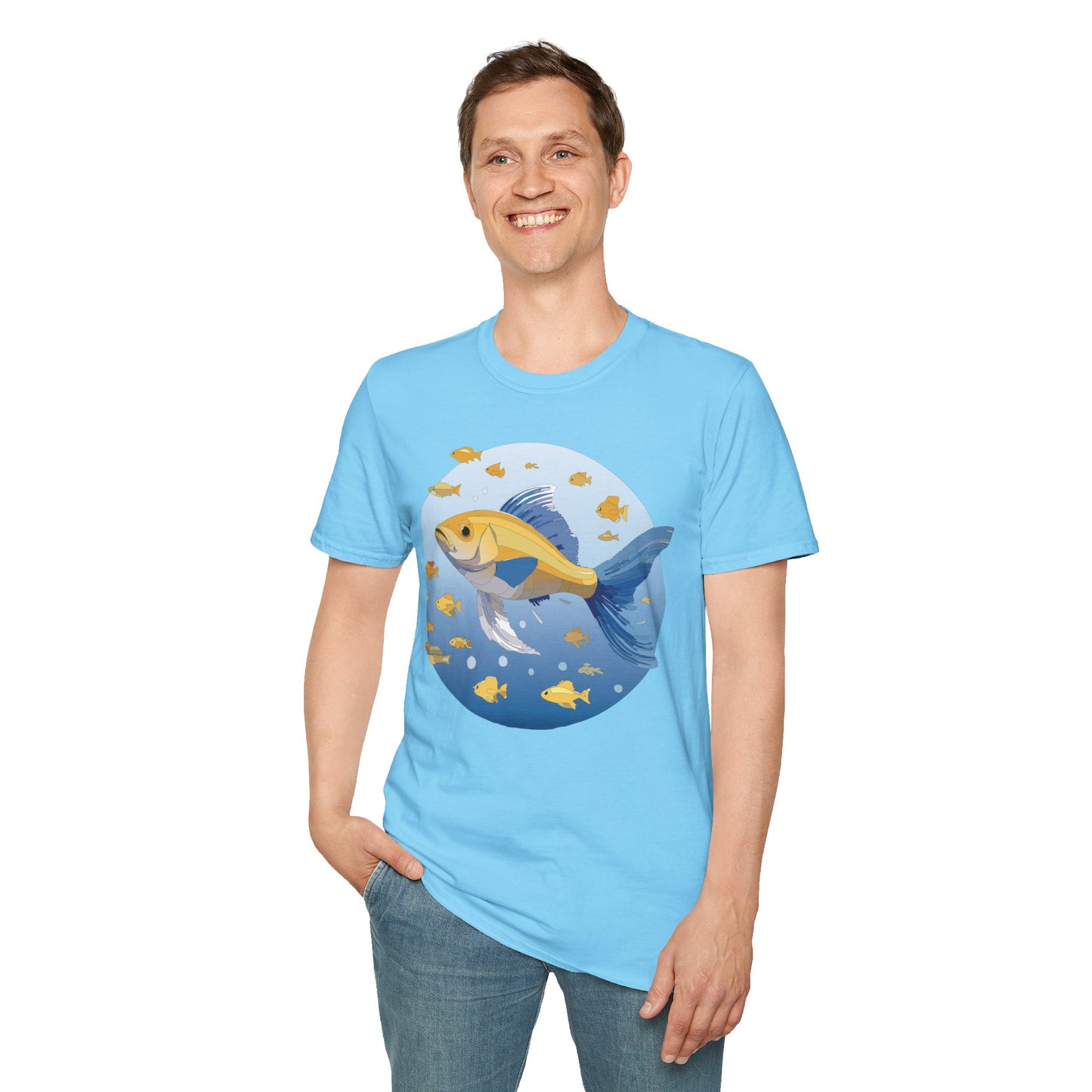 Fish Art Design Shirt, T Shirt with Fish, Graphic Shirt, Tee Shirt with Graphic Design, Shirt with Fish Graphic Art