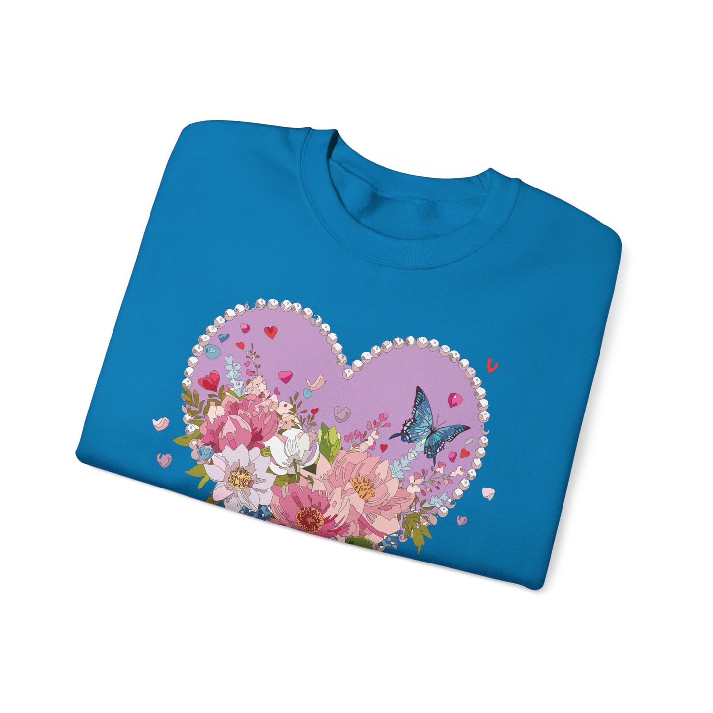 Floral Heart Sweatshirt, Floral Love Sweatshirt, Valentine's Day Sweatshirt, Heart Floral Sweatshirt