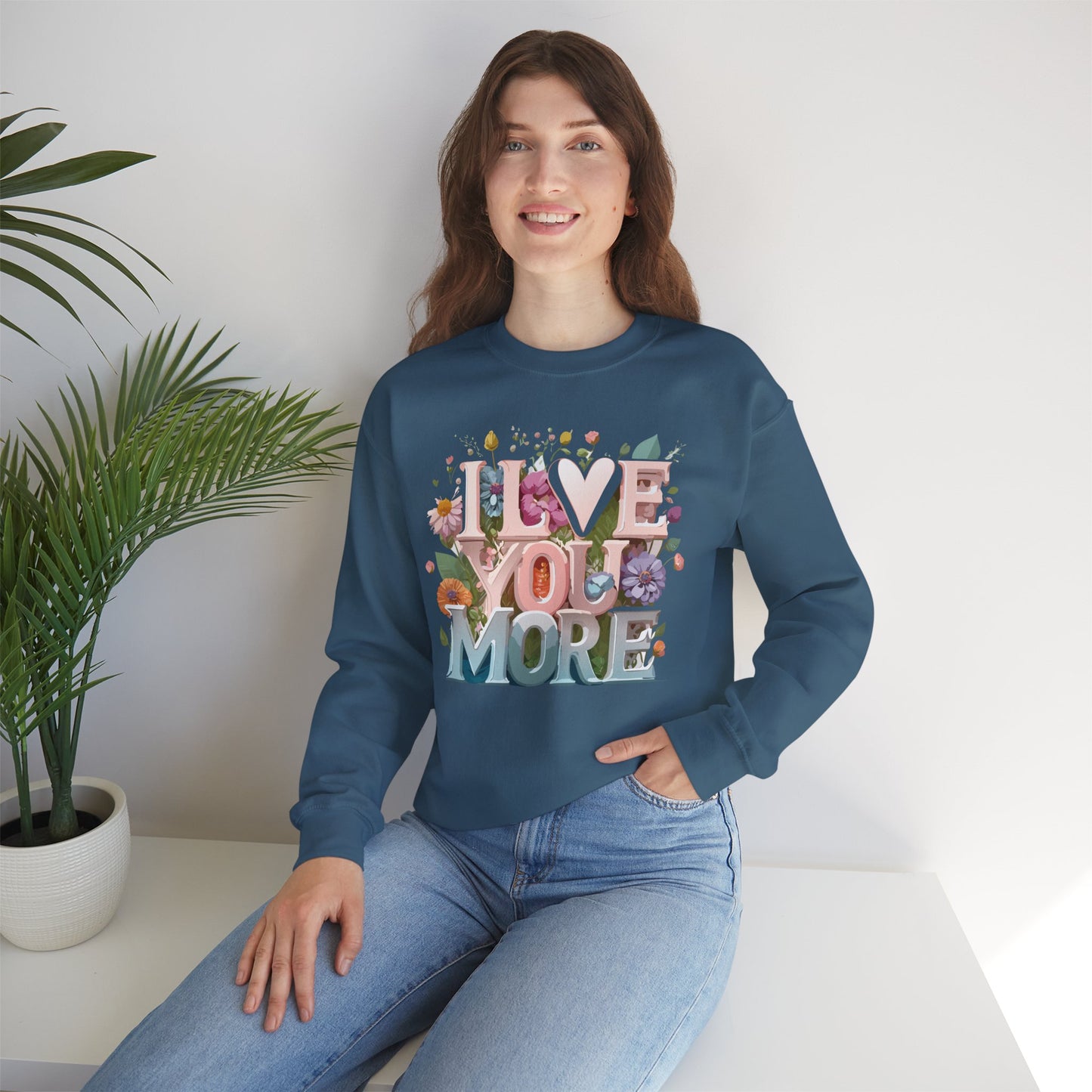 Floral Love Sweatshirt, Valentine's Day Sweatshirt, Love Flower Sweatshirt