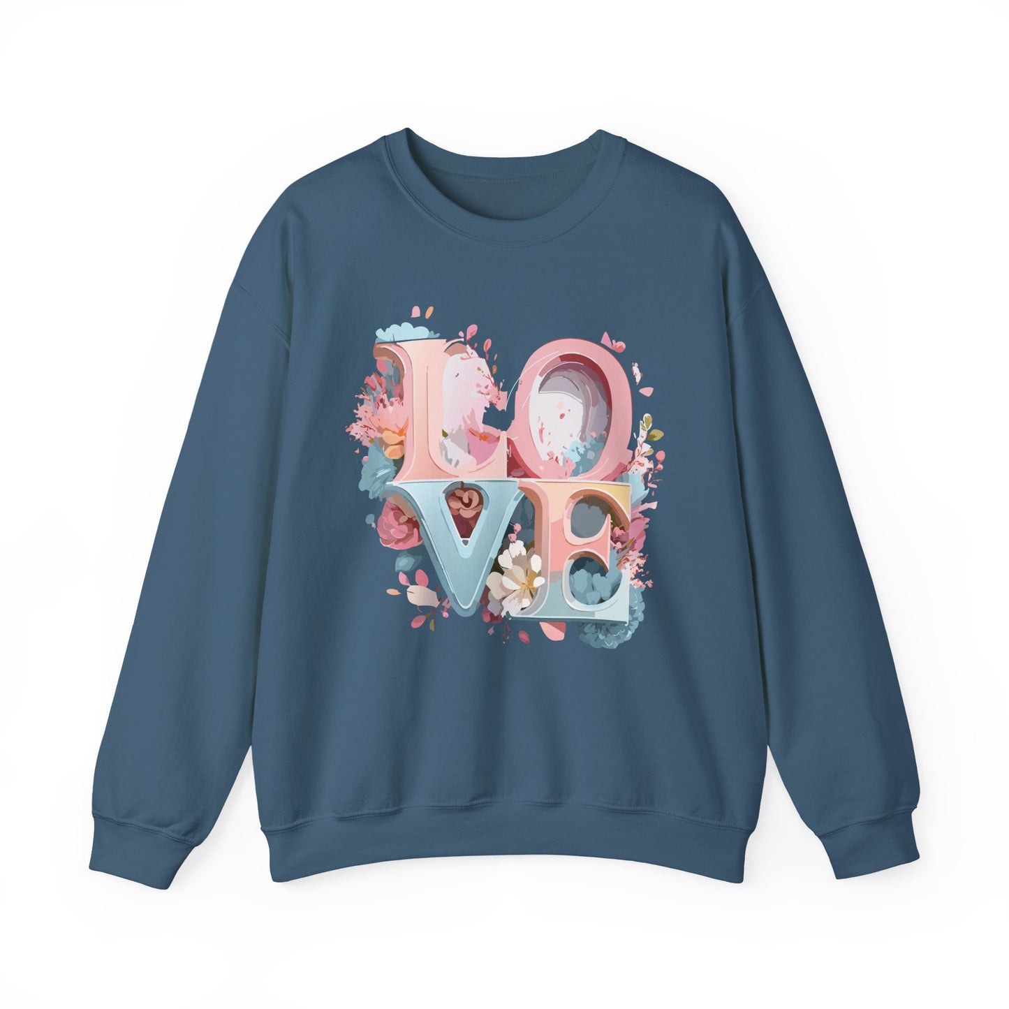 Floral Love Sweatshirt, Valentine's Day Sweatshirt, Love Flower Sweatshirt