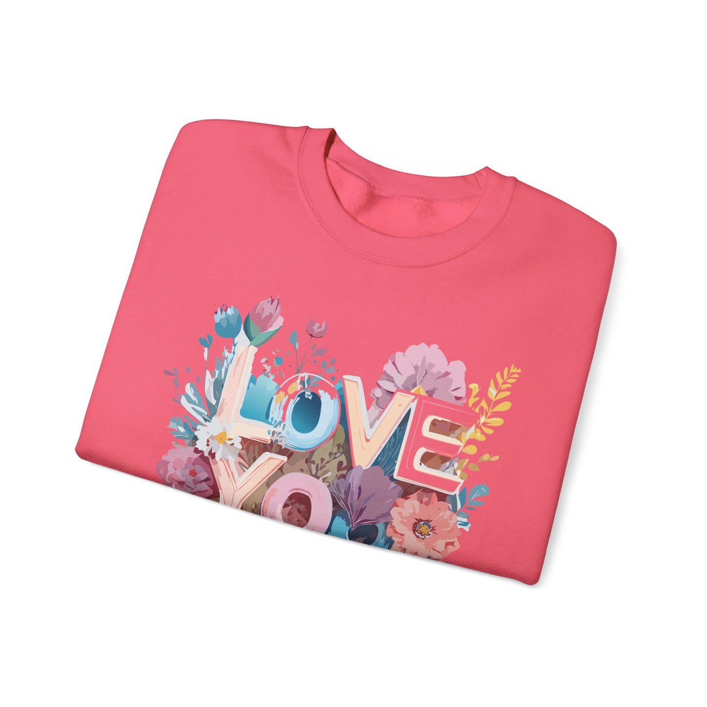 Floral Love Sweatshirt, Valentine's Day Sweatshirt, Love Flower Sweatshirt