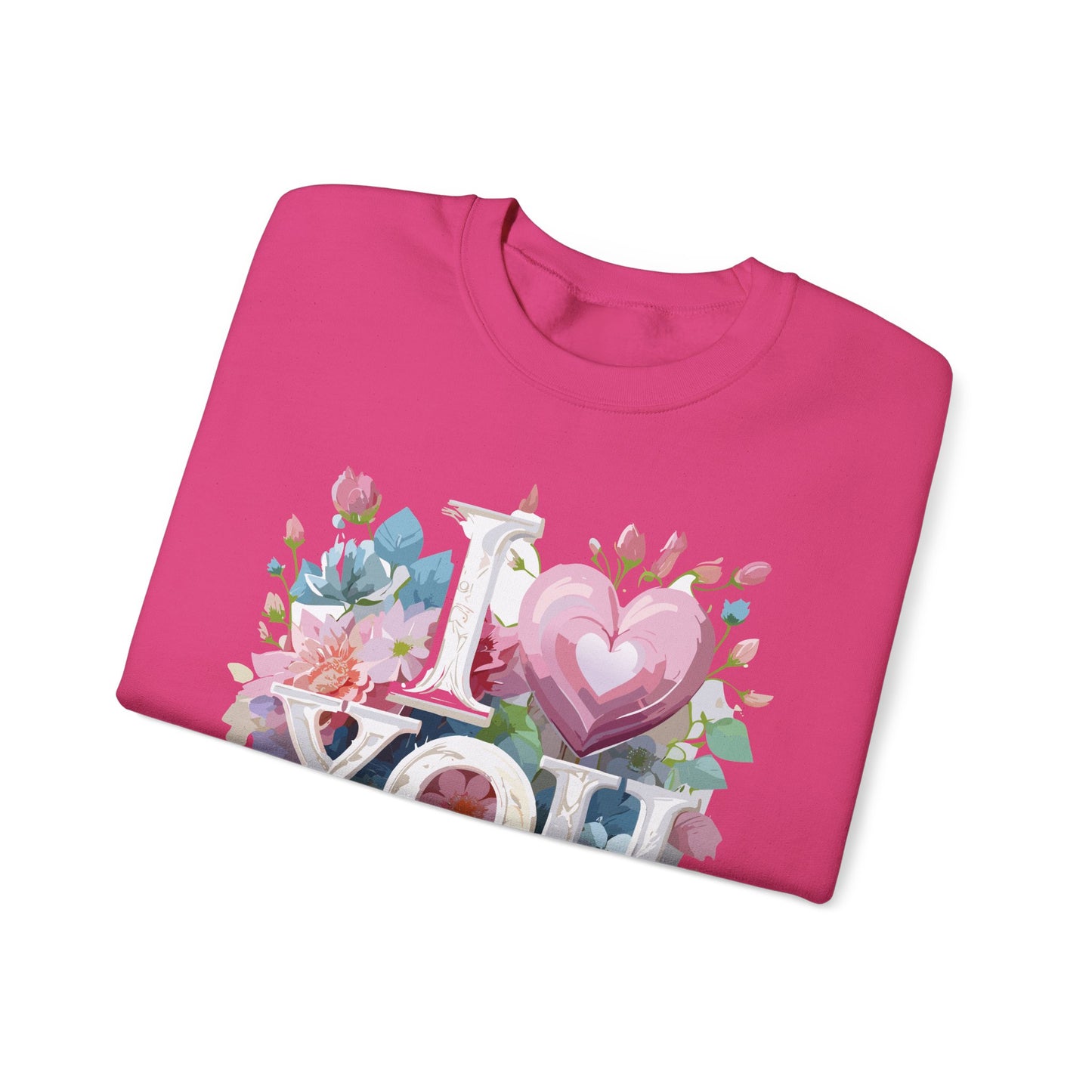 Floral Love Sweatshirt, Valentine's Day Sweatshirt, Love Flower Sweatshirt