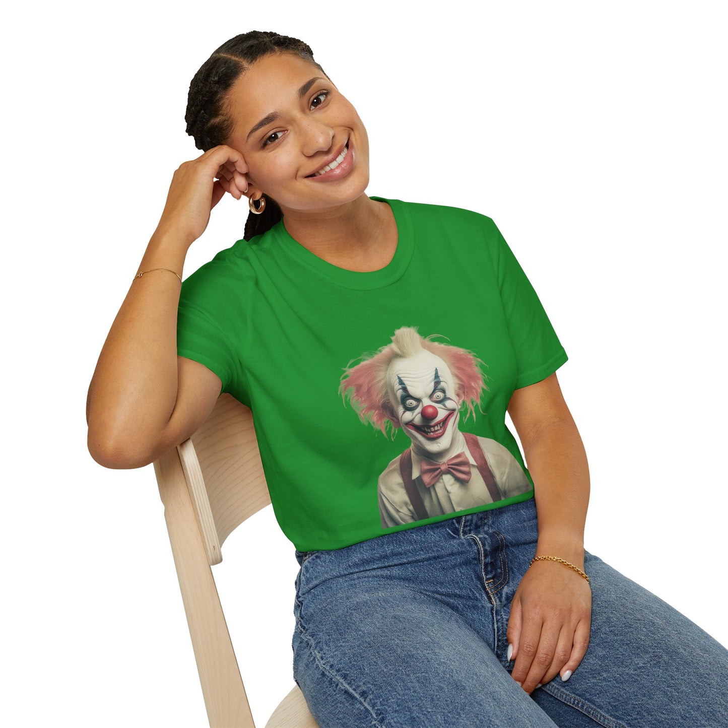 Clown Shirt, T Shirt with Clown, Funny Man Shirt, Tee Shirt with Funny Man, Circus Shirt, Shirt with Circus, Scary Man Shirt, Shirt with Scary Man