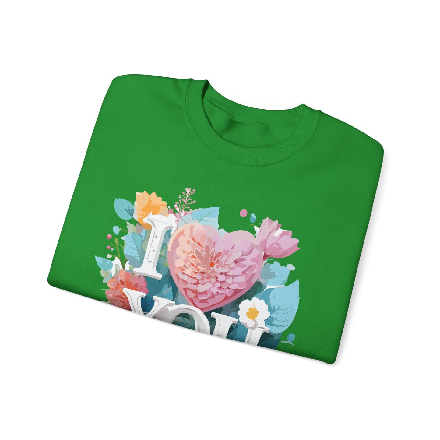 Floral Love Sweatshirt, Valentine's Day Sweatshirt, Love Flower Sweatshirt