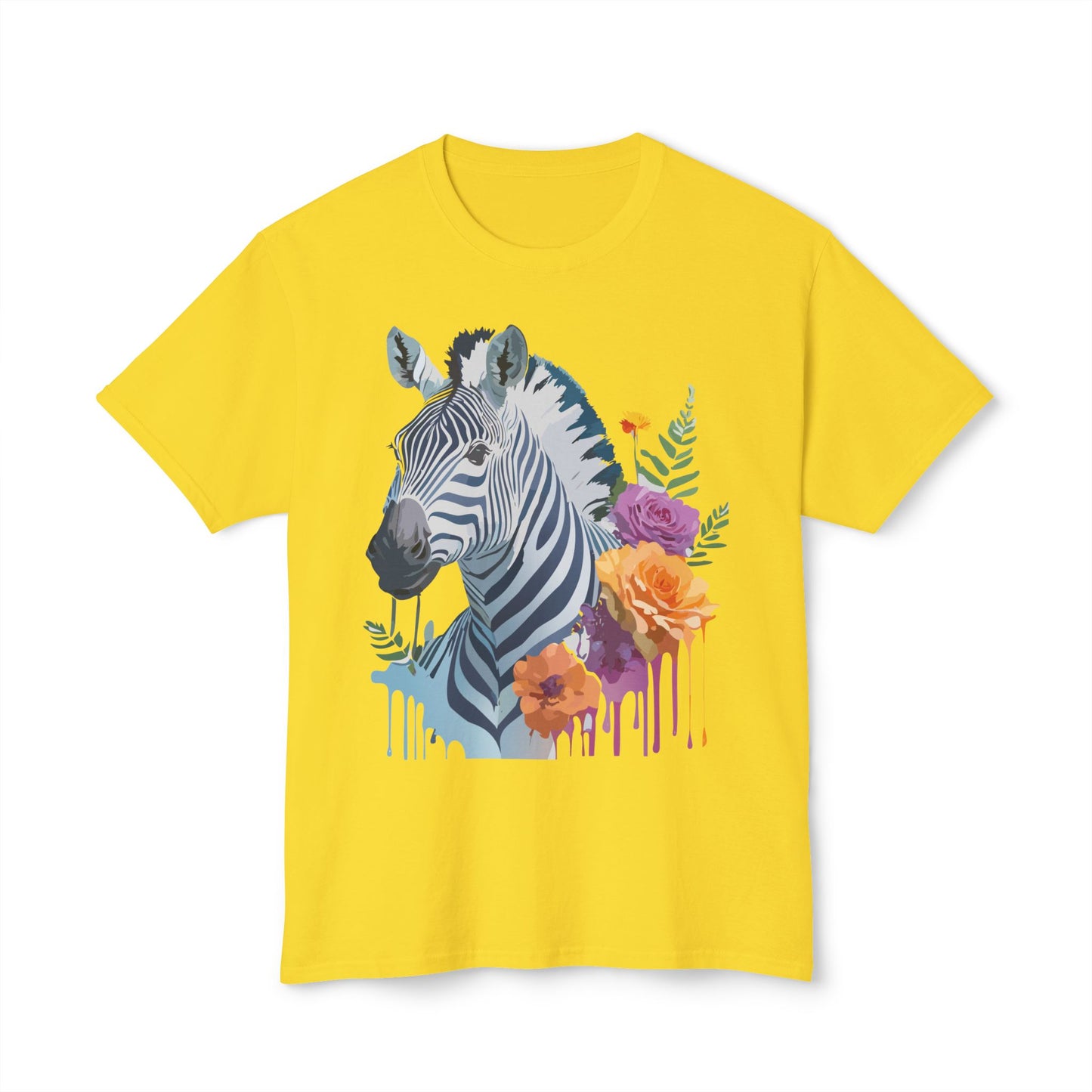 Zebra T-Shirt, Vintage Zebra Tee, Floral Tees, Zebra Art Design Shirt, Tee Shirt with Zebra 2