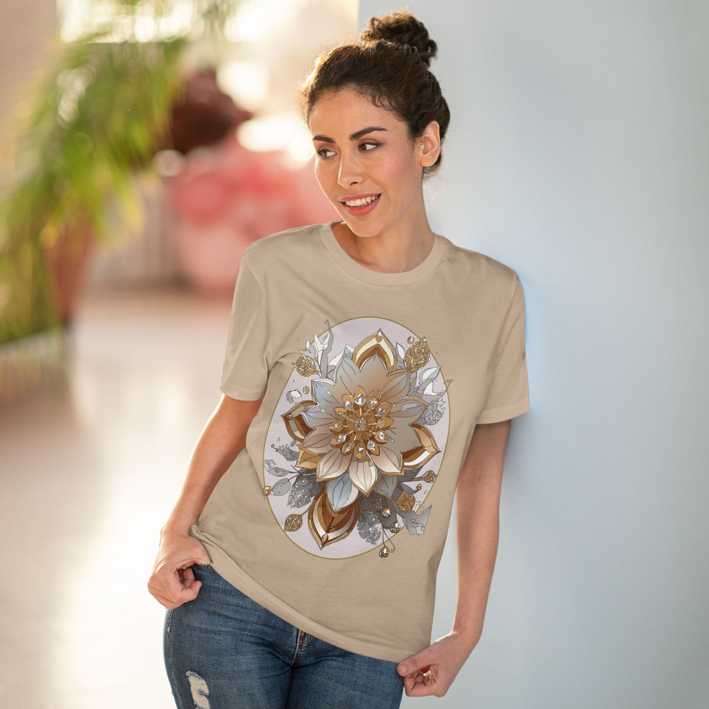 Organic T-shirt with Flower