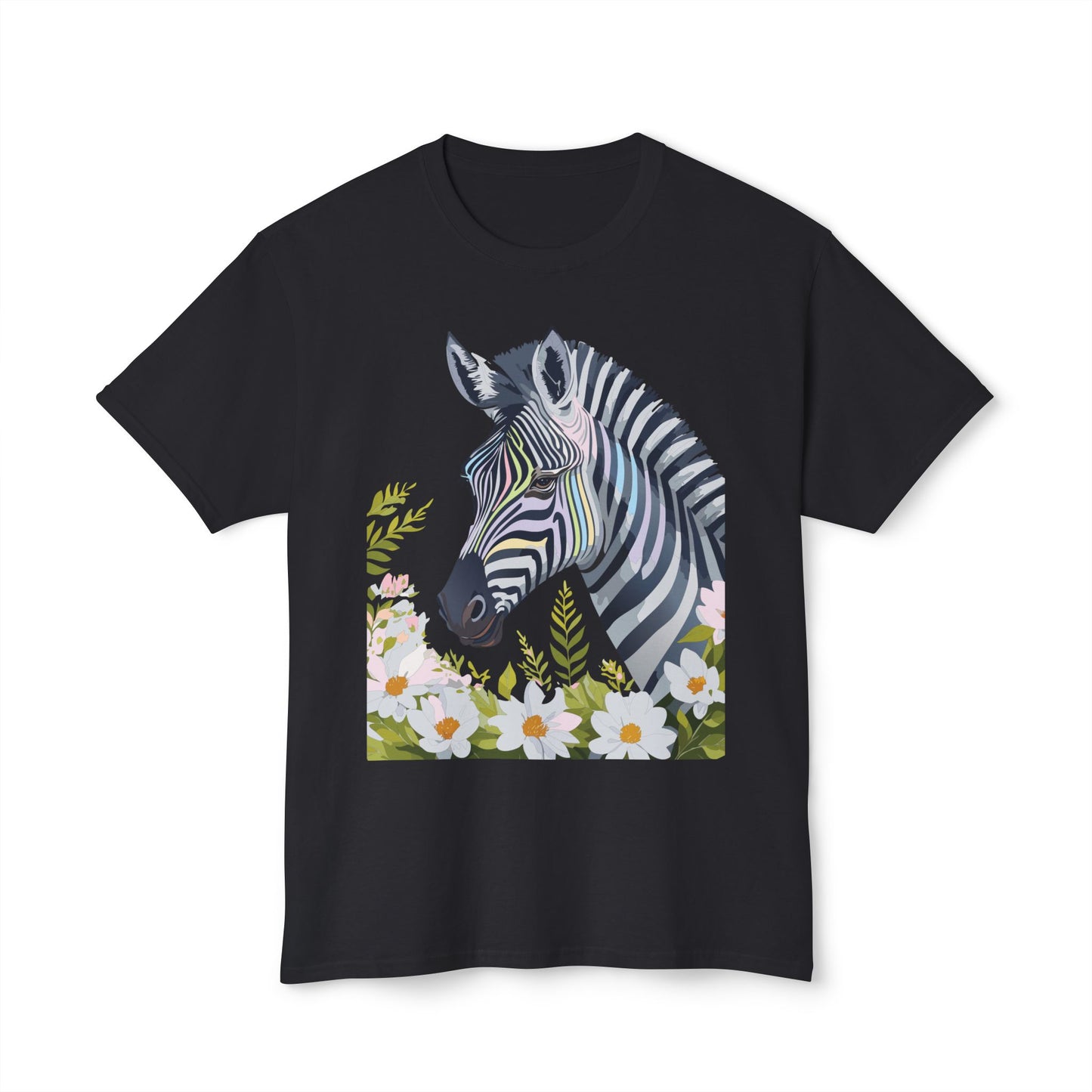 Zebra T-Shirt, Vintage Zebra Tee, Floral Tees, Zebra Art Design Shirt, Tee Shirt with Zebra 7