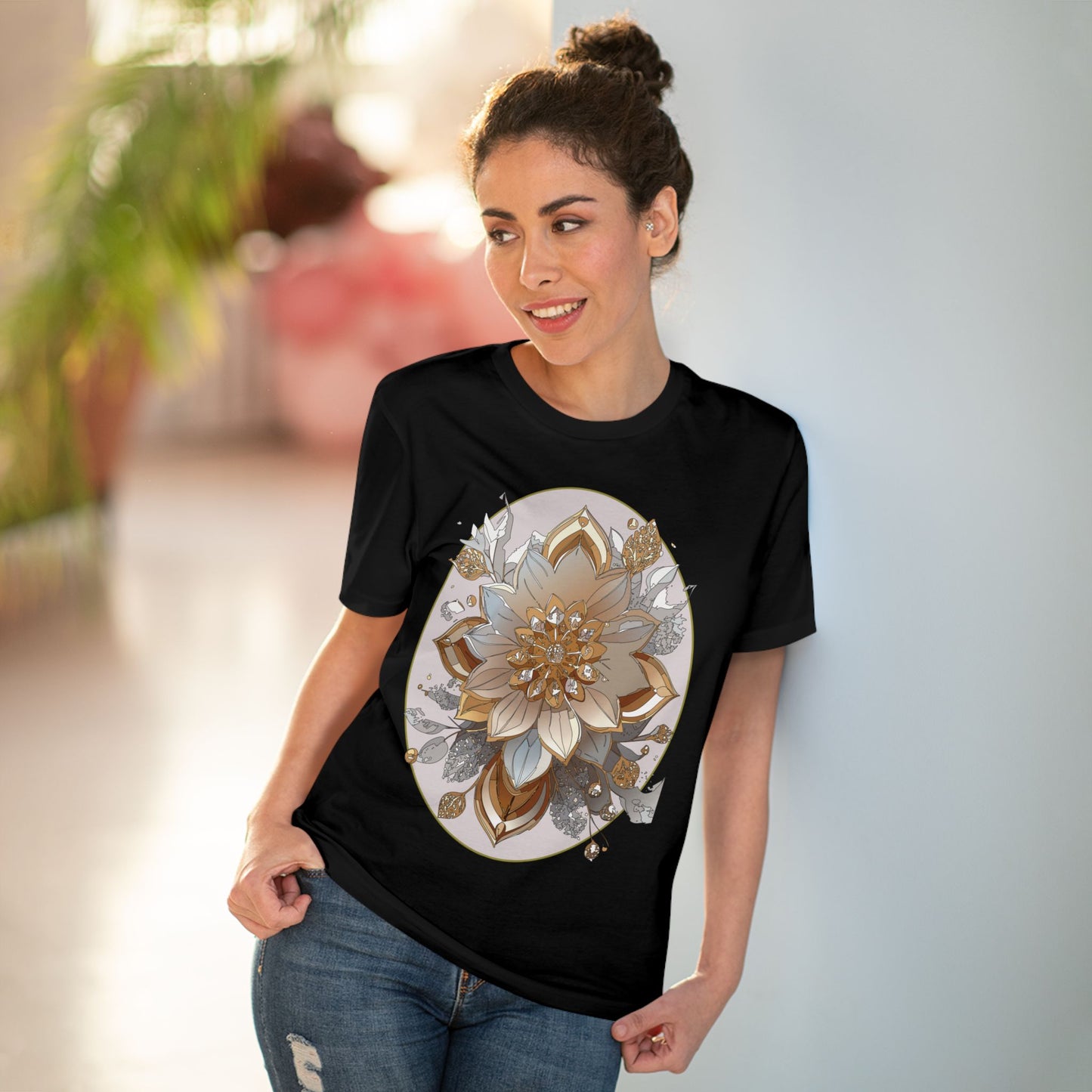 Organic T-shirt with Flower