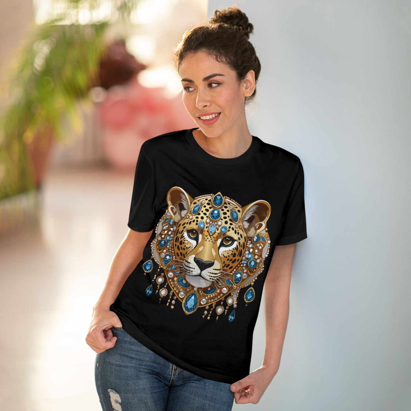 Organic T-shirt with Animals - Cheetah