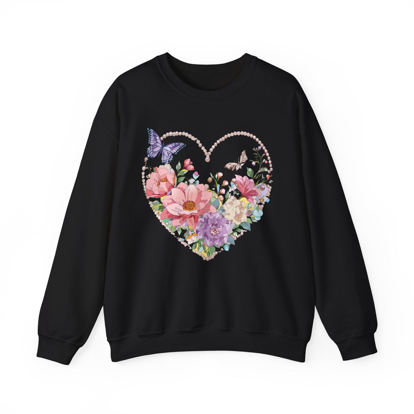 Floral Heart Sweatshirt, Floral Love Sweatshirt, Valentine's Day Sweatshirt, Heart Floral Sweatshirt