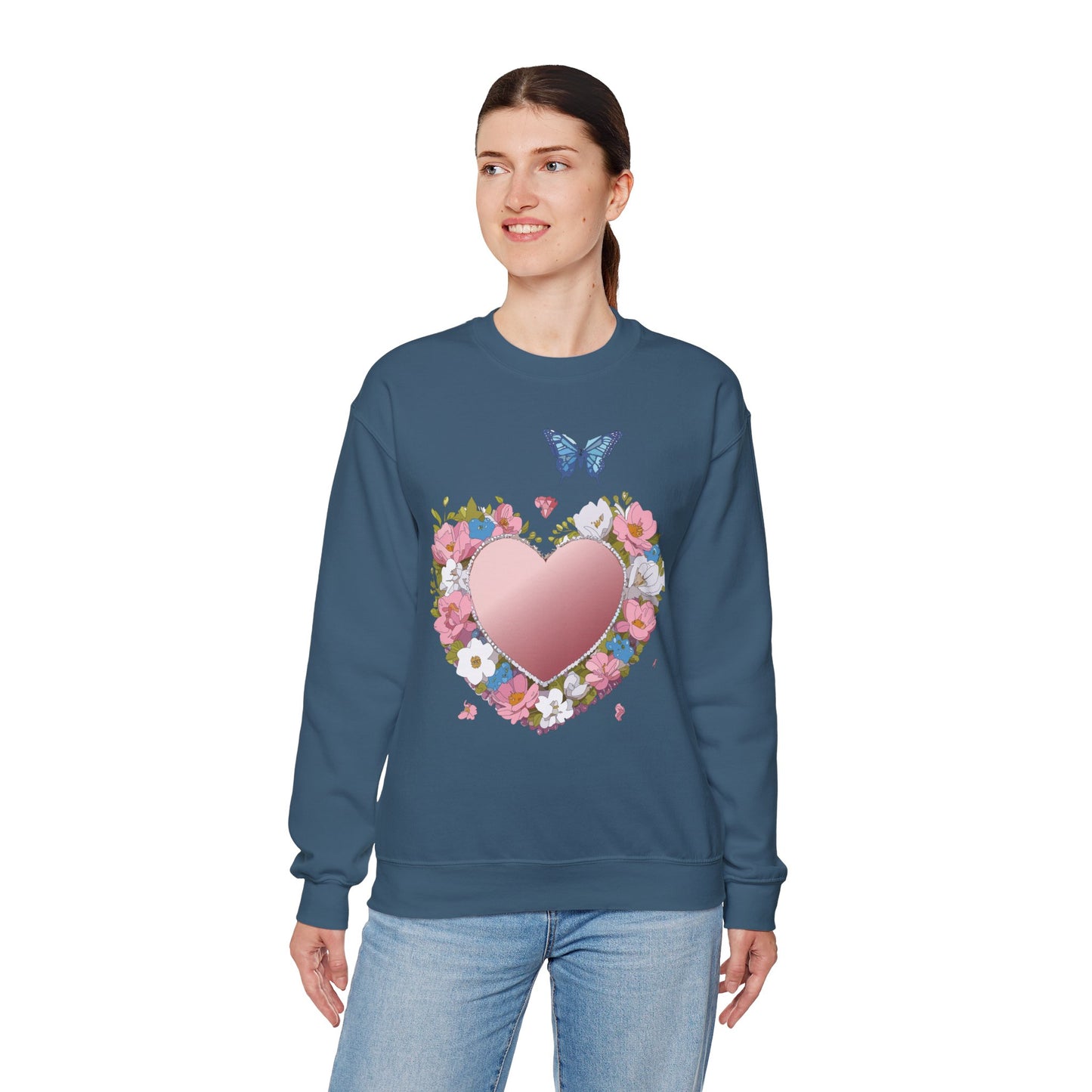 Floral Heart Sweatshirt, Floral Love Sweatshirt, Valentine's Day Sweatshirt, Heart Floral Sweatshirt
