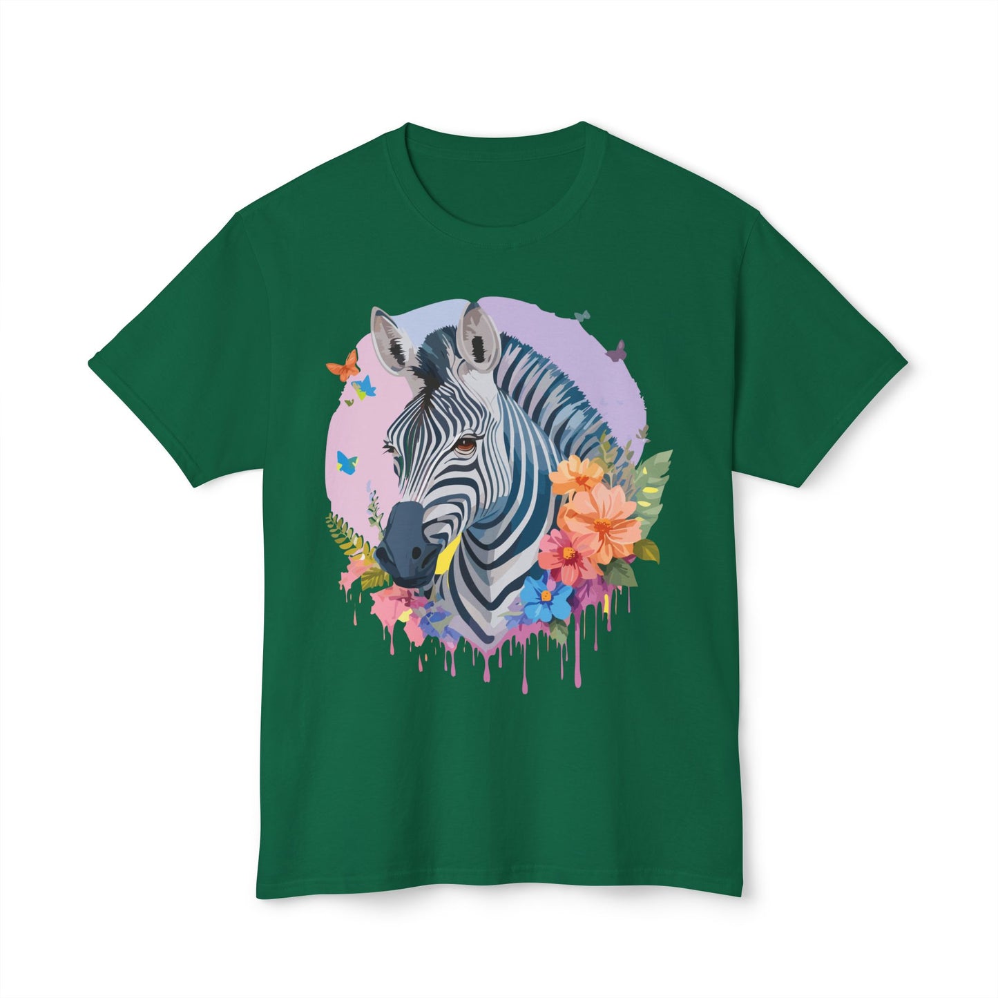 Zebra T-Shirt, Vintage Zebra Tee, Floral Tees, Zebra Art Design Shirt, Tee Shirt with Zebra 3