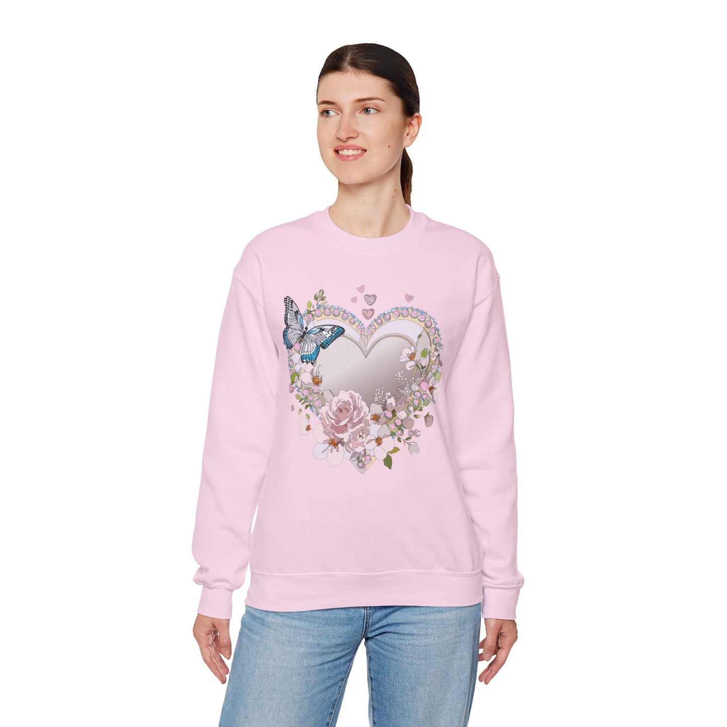 Floral Heart Sweatshirt, Floral Love Sweatshirt, Valentine's Day Sweatshirt, Heart Floral Sweatshirt