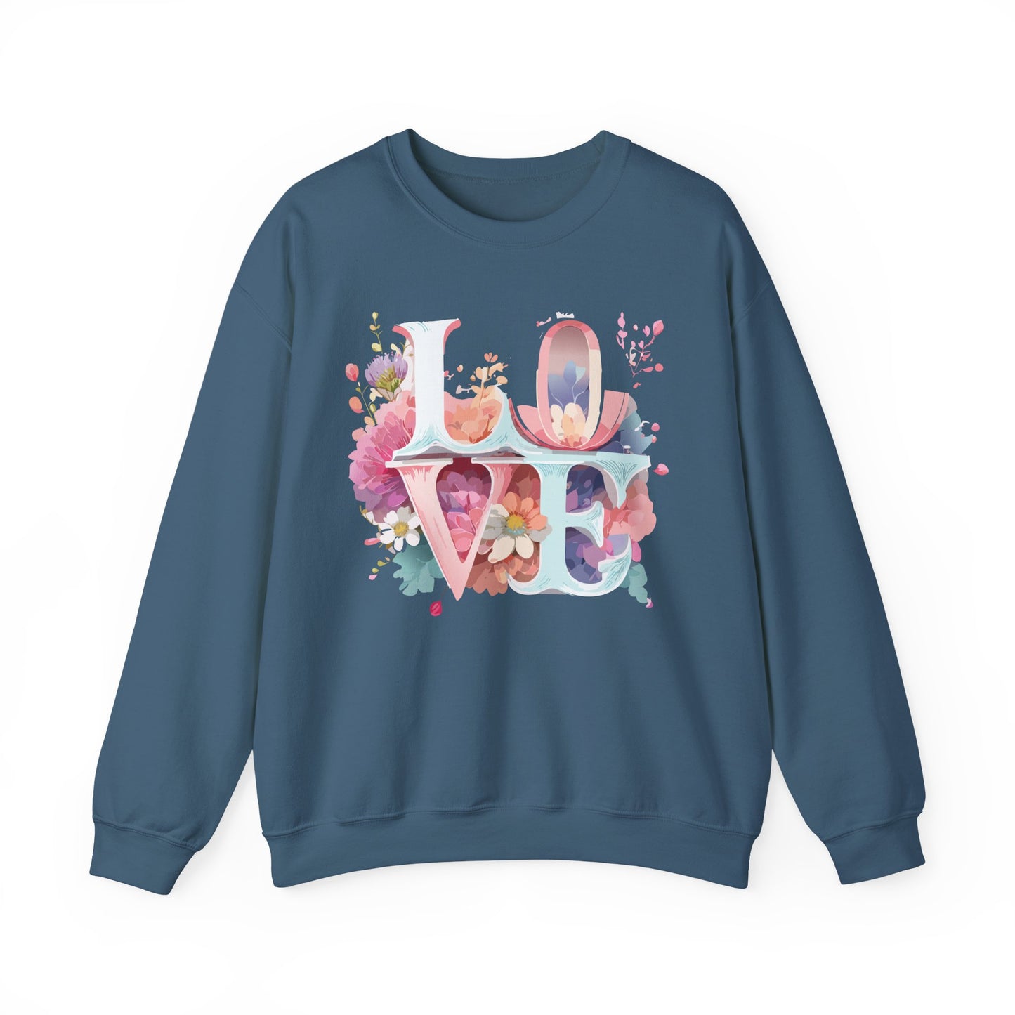 Floral Love Sweatshirt, Valentine's Day Sweatshirt, Love Flower Sweatshirt