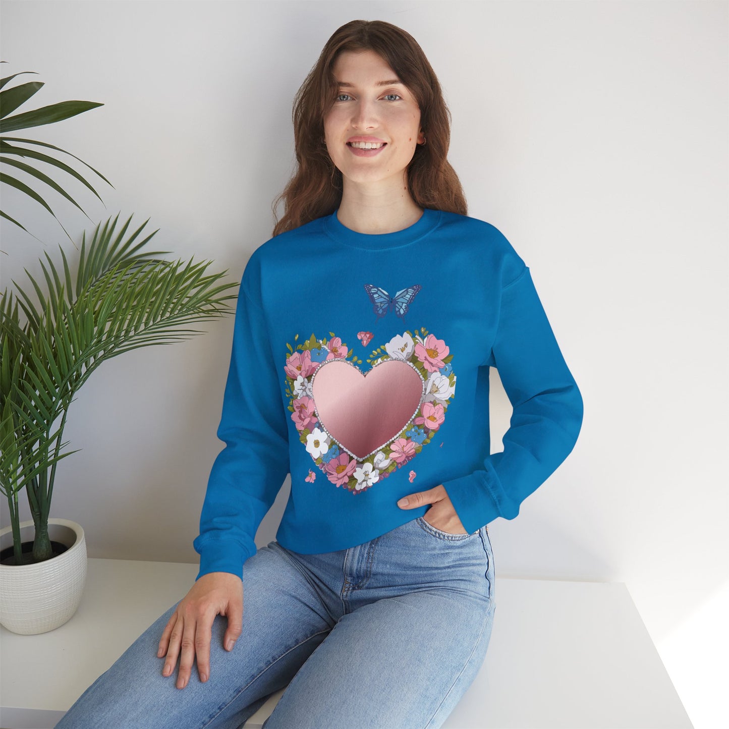 Floral Heart Sweatshirt, Floral Love Sweatshirt, Valentine's Day Sweatshirt, Heart Floral Sweatshirt