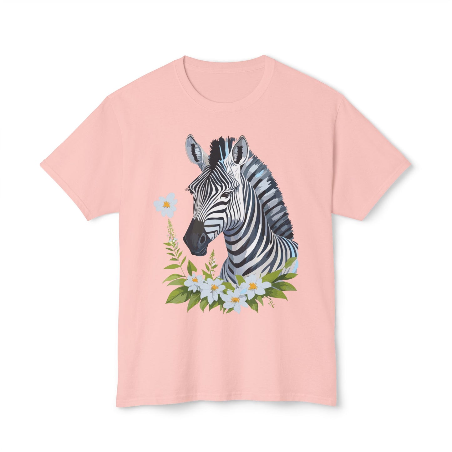 Zebra T-Shirt, Vintage Zebra Tee, Floral Tees, Zebra Art Design Shirt, Tee Shirt with Zebra 1
