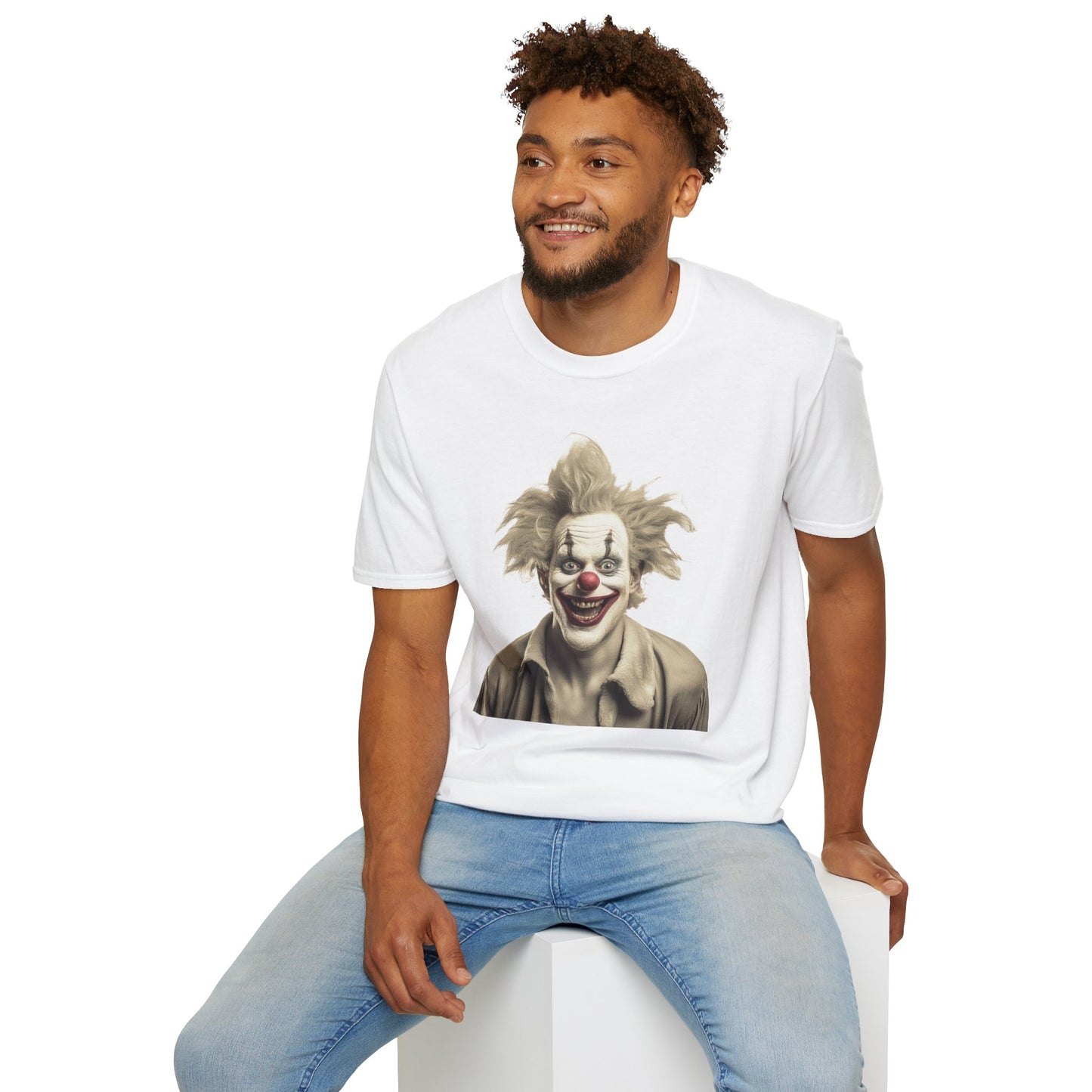 Clown Shirt, T Shirt with Clown, Funny Man Shirt, Tee Shirt with Funny Man, Circus Shirt, Shirt with Circus, Scary Man Shirt, Shirt with Scary Man