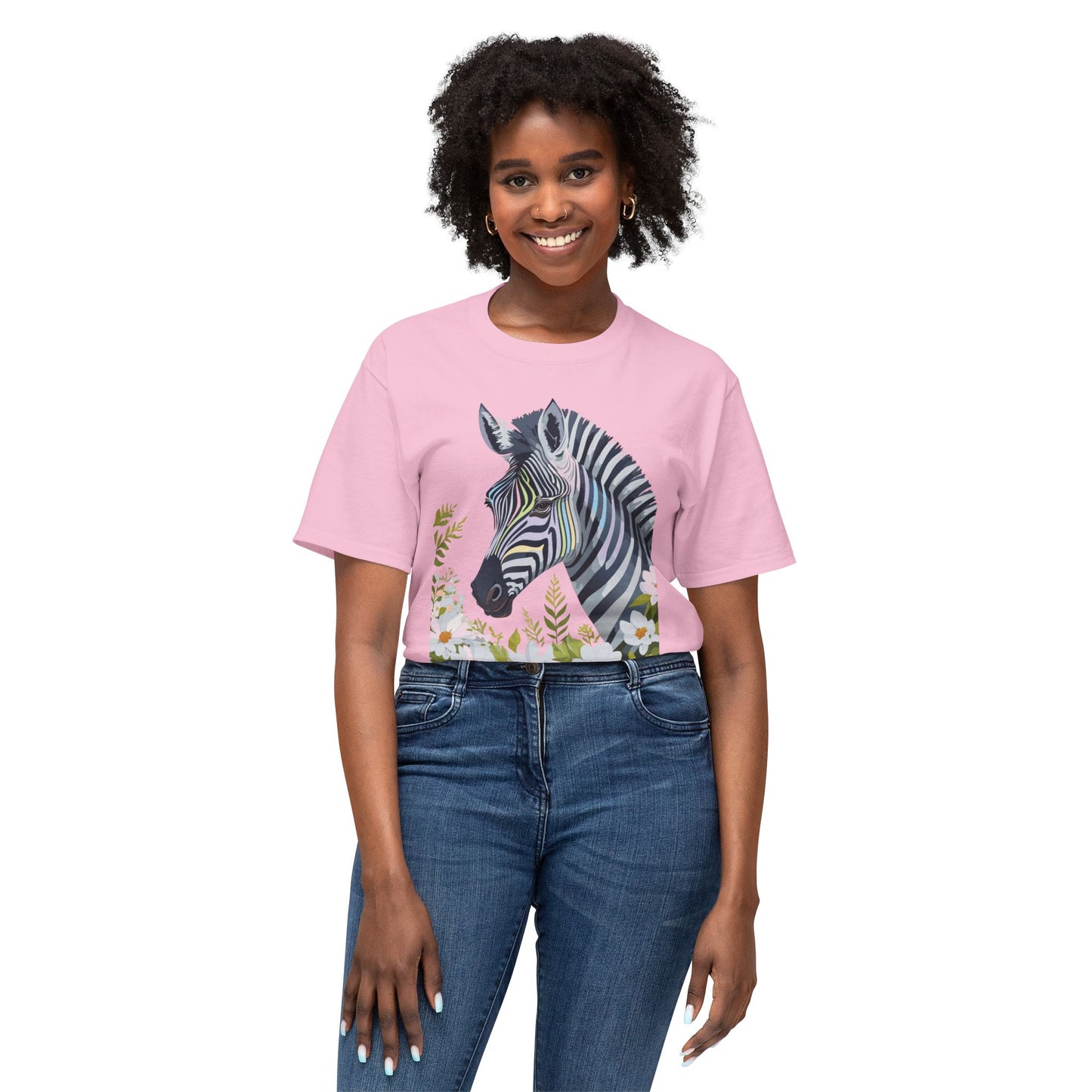 Zebra T-Shirt, Vintage Zebra Tee, Floral Tees, Zebra Art Design Shirt, Tee Shirt with Zebra 7