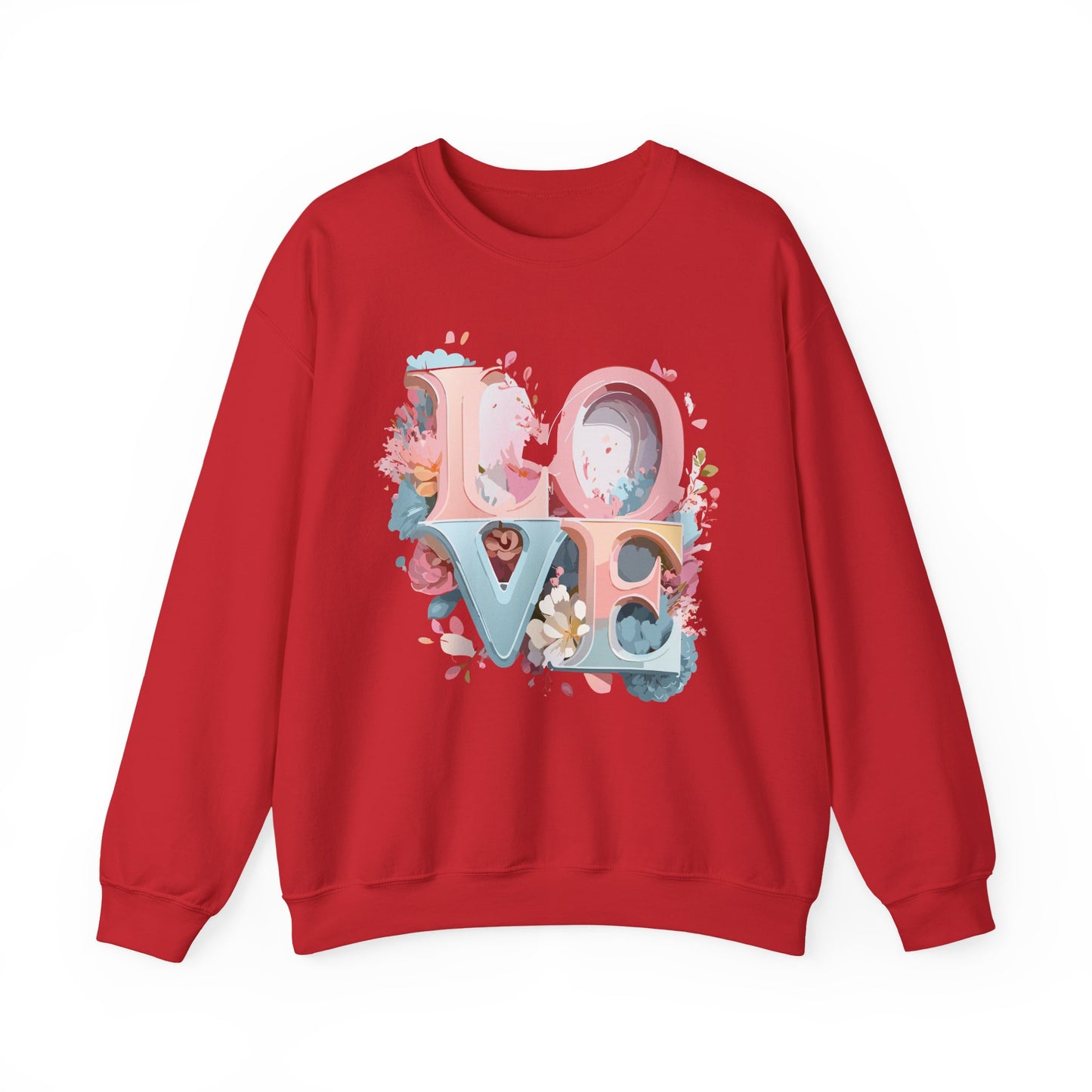 Floral Love Sweatshirt, Valentine's Day Sweatshirt, Love Flower Sweatshirt