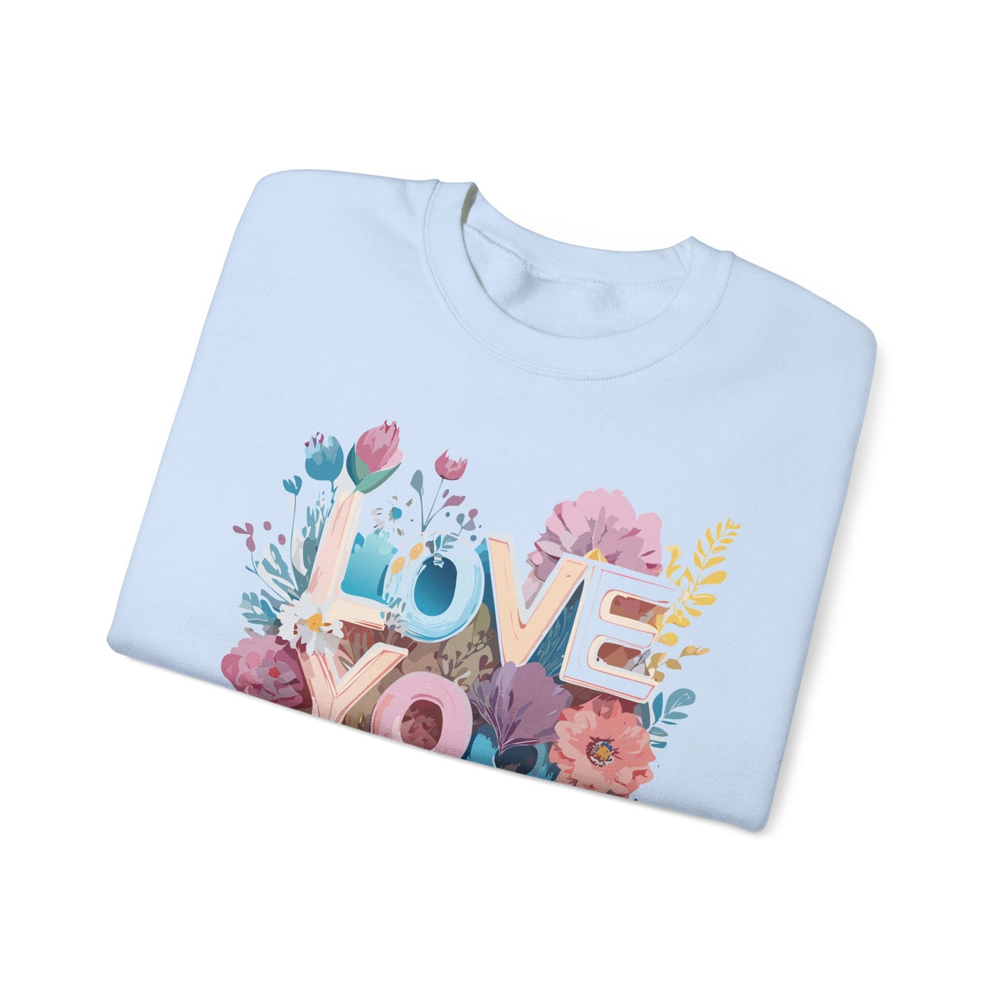 Floral Love Sweatshirt, Valentine's Day Sweatshirt, Love Flower Sweatshirt