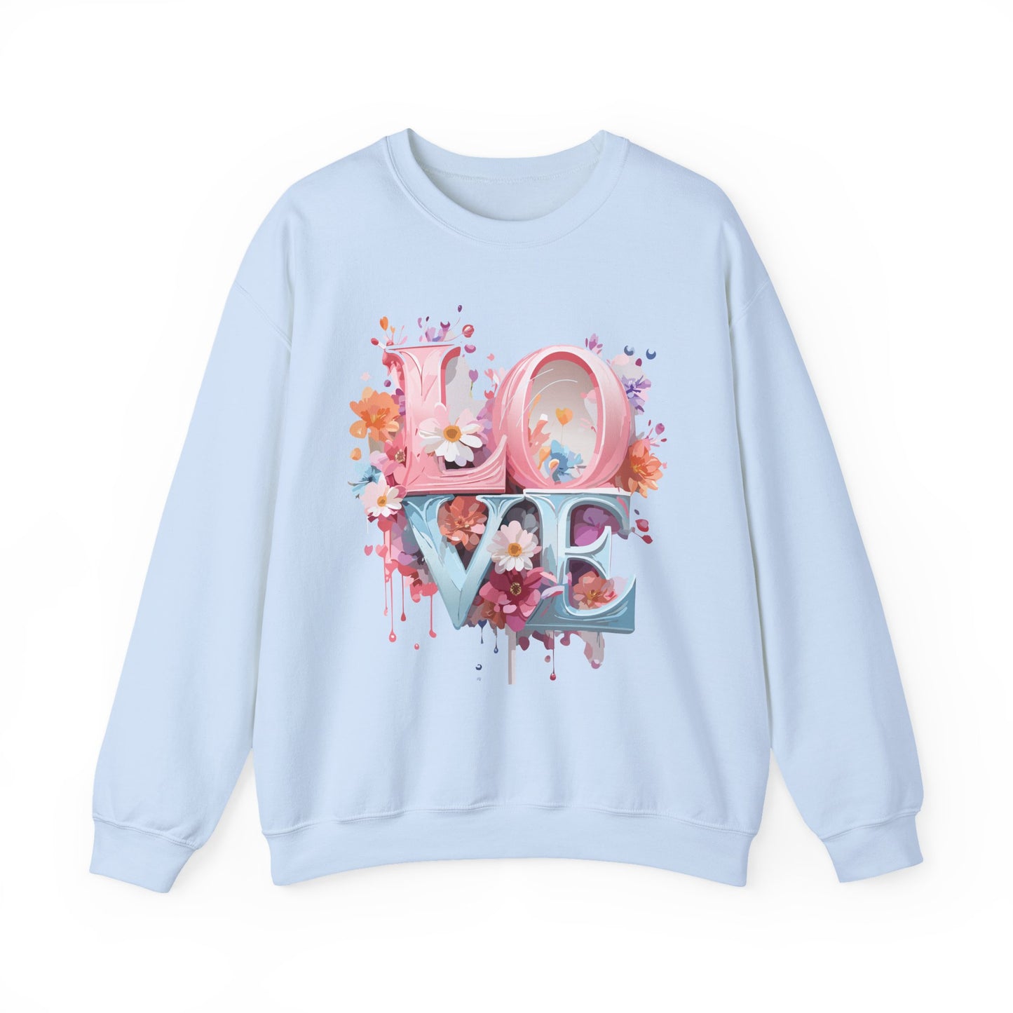 Floral Love Sweatshirt, Valentine's Day Sweatshirt, Love Flower Sweatshirt