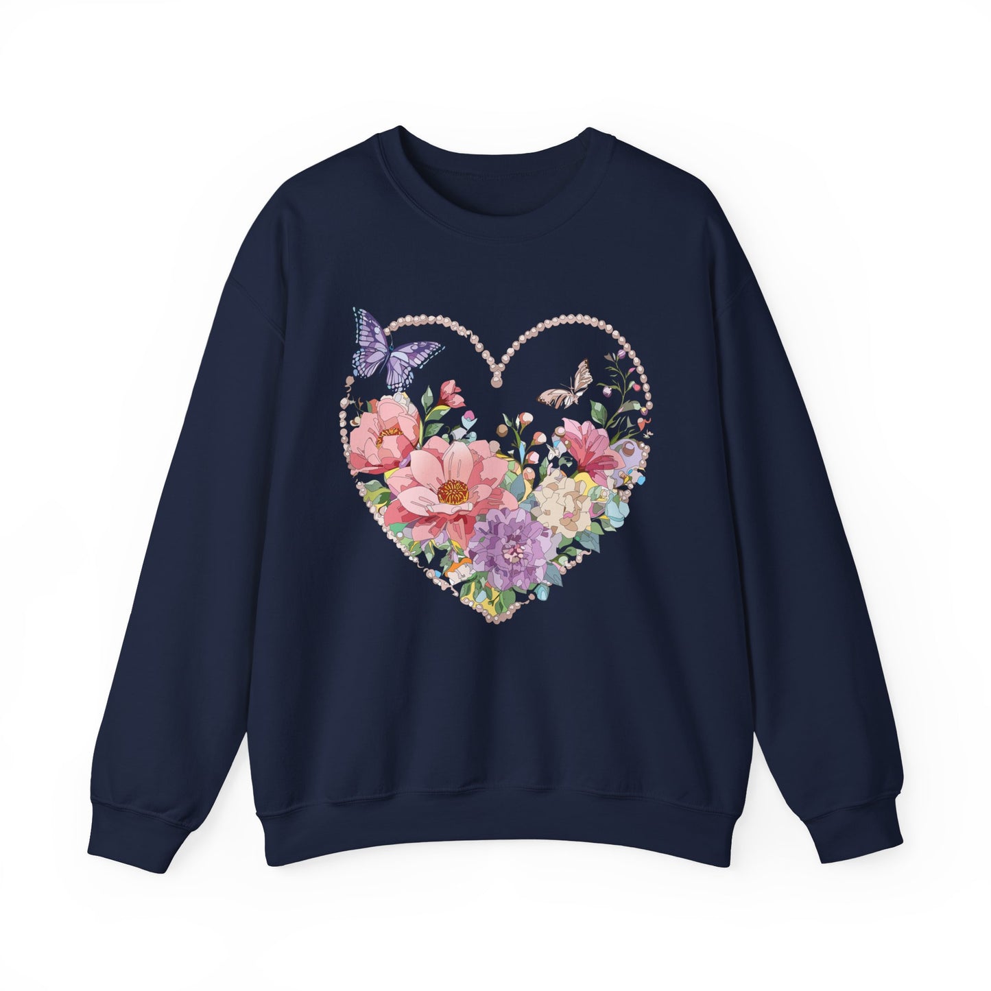 Floral Heart Sweatshirt, Floral Love Sweatshirt, Valentine's Day Sweatshirt, Heart Floral Sweatshirt