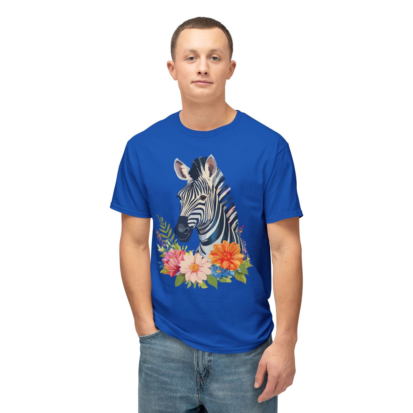 Zebra T-Shirt, Vintage Zebra Tee, Floral Tees, Zebra Art Design Shirt, Tee Shirt with Zebra 6