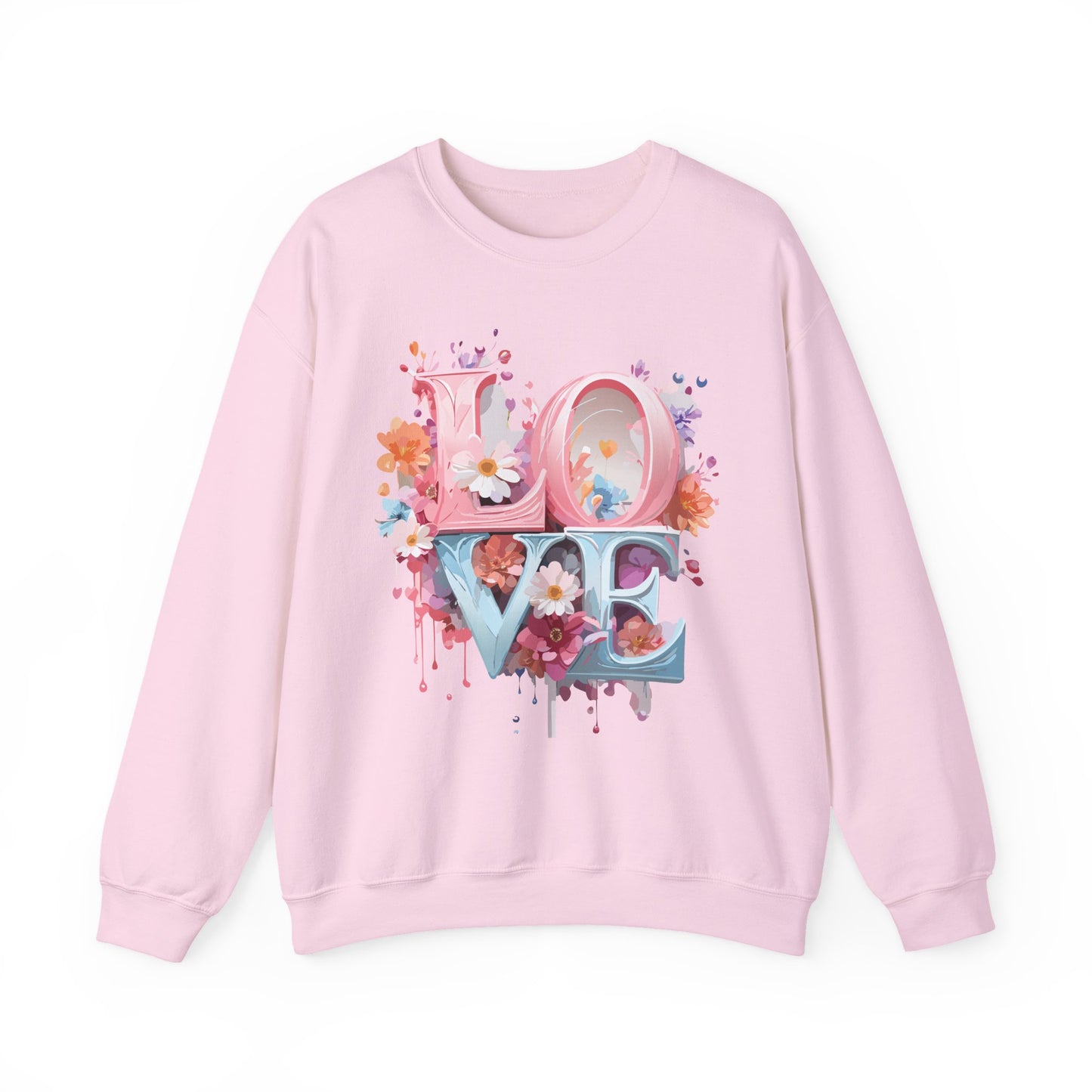 Floral Love Sweatshirt, Valentine's Day Sweatshirt, Love Flower Sweatshirt