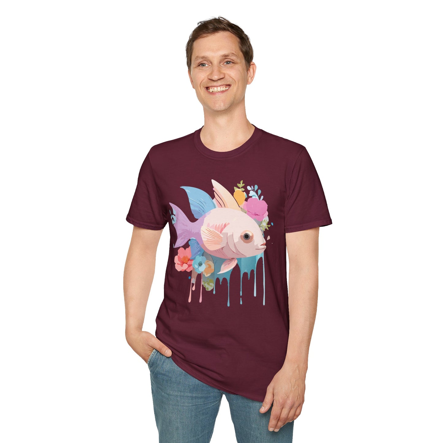 Fish Art Design Shirt, T Shirt with Fish, Graphic Shirt, Tee Shirt with Graphic Design, Shirt with Fish Graphic Art