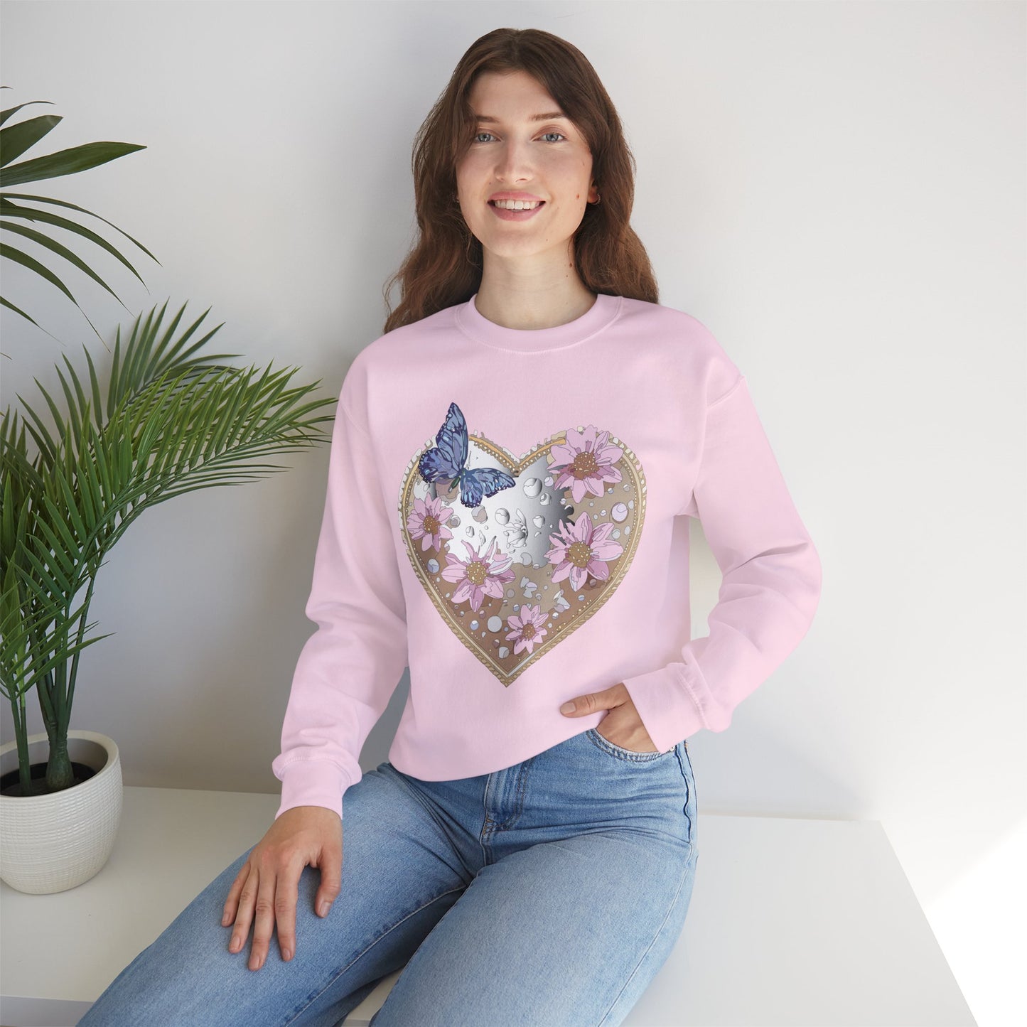 Floral Heart Sweatshirt, Floral Love Sweatshirt, Valentine's Day Sweatshirt, Heart Floral Sweatshirt