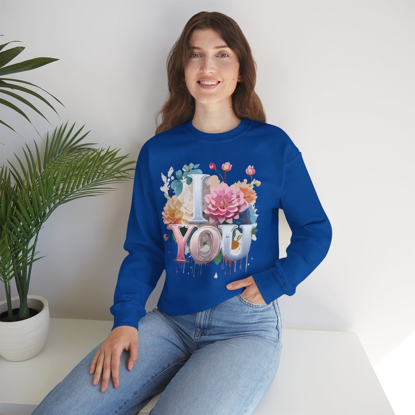 Floral Love Sweatshirt, Valentine's Day Sweatshirt, Love Flower Sweatshirt