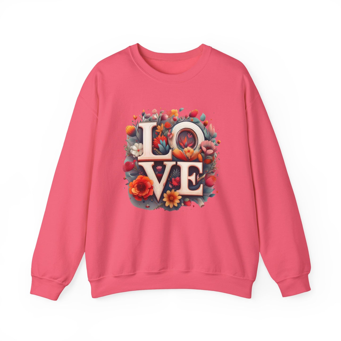 Floral Love Sweatshirt, Valentine's Day Sweatshirt, Love Flower Sweatshirt