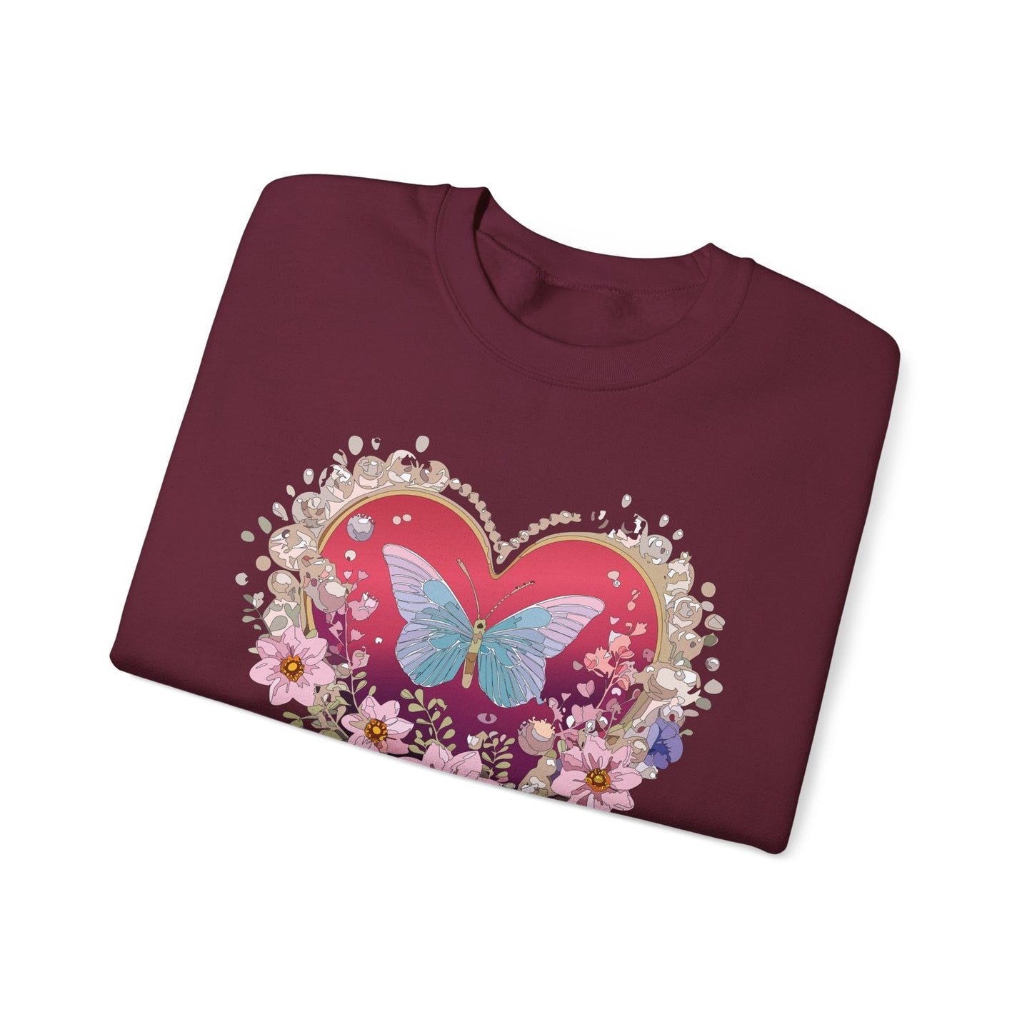 Floral Heart Sweatshirt, Floral Love Sweatshirt, Valentine's Day Sweatshirt, Heart Floral Sweatshirt