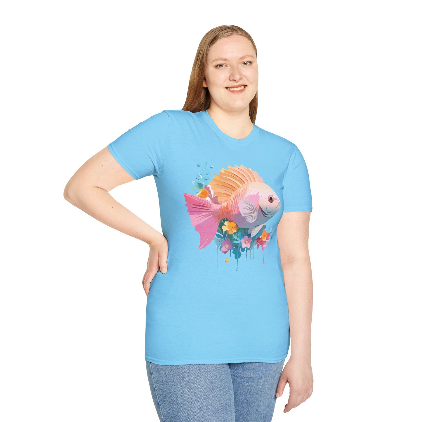 Fish Art Design Shirt, T Shirt with Fish, Graphic Shirt, Tee Shirt with Graphic Design, Shirt with Fish Graphic Art