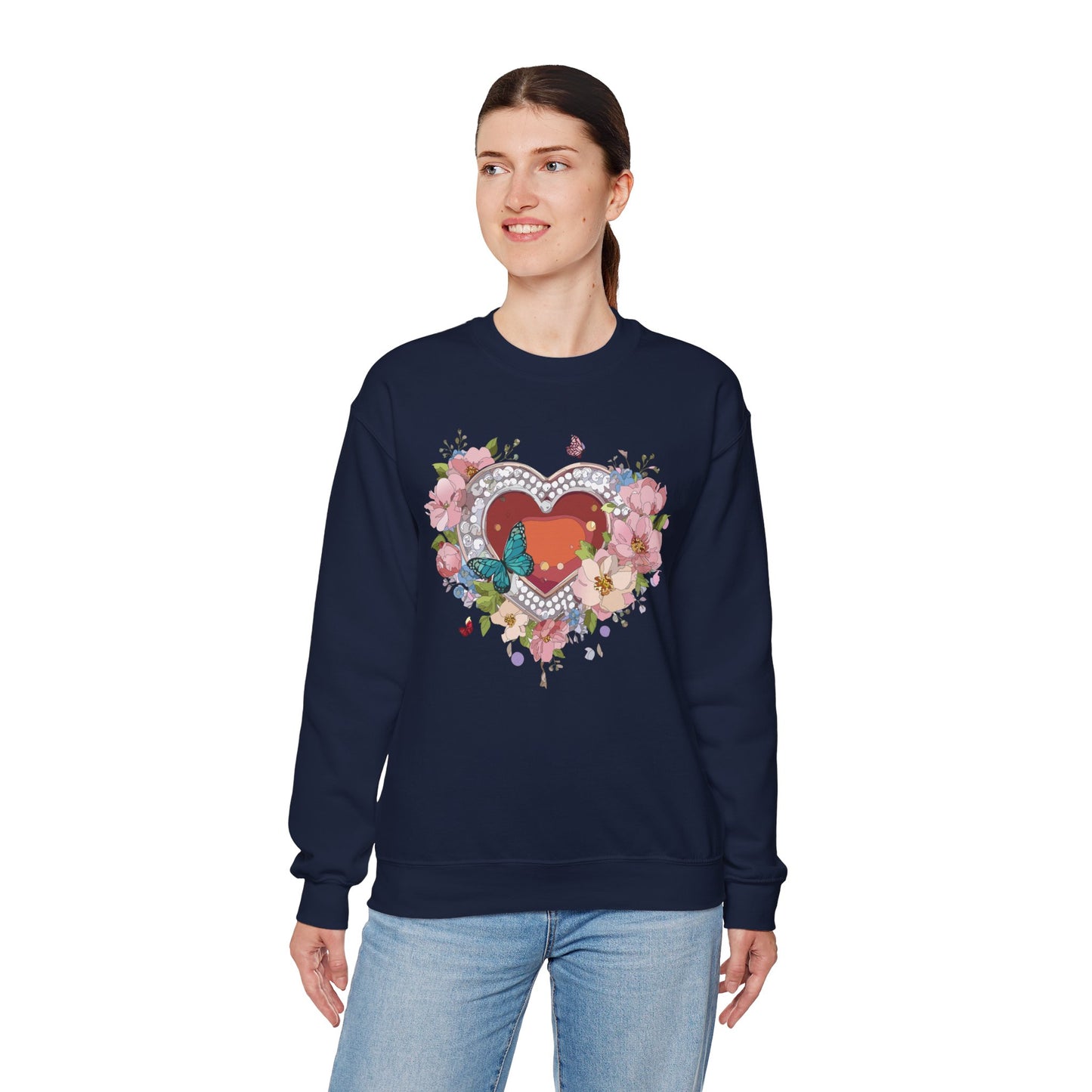 Floral Heart Sweatshirt, Floral Love Sweatshirt, Valentine's Day Sweatshirt, Heart Floral Sweatshirt