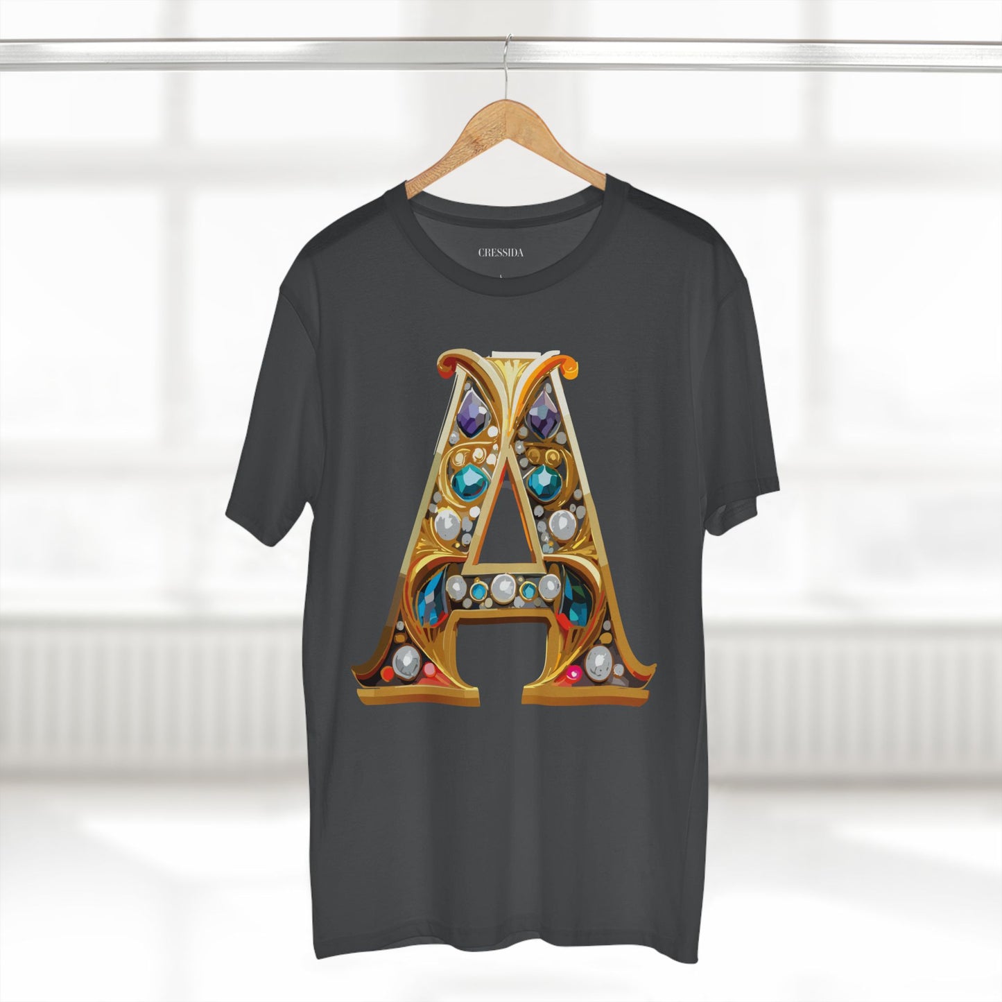 Letter Shirt, Shirt with Letters, Tee Shirt with Gold Letters