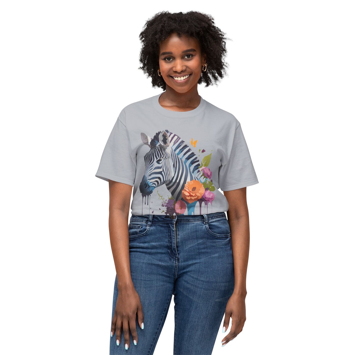 Zebra T-Shirt, Vintage Zebra Tee, Floral Tees, Zebra Art Design Shirt, Tee Shirt with Zebra 9