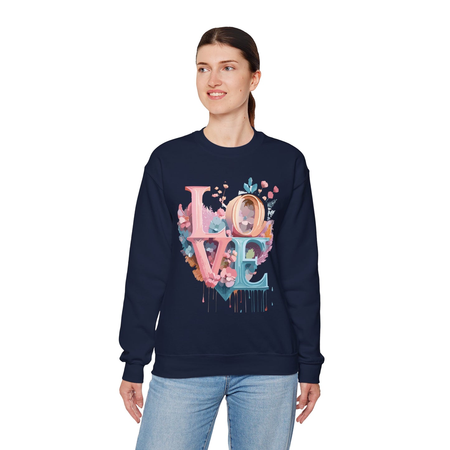 Floral Love Sweatshirt, Valentine's Day Sweatshirt, Love Flower Sweatshirt