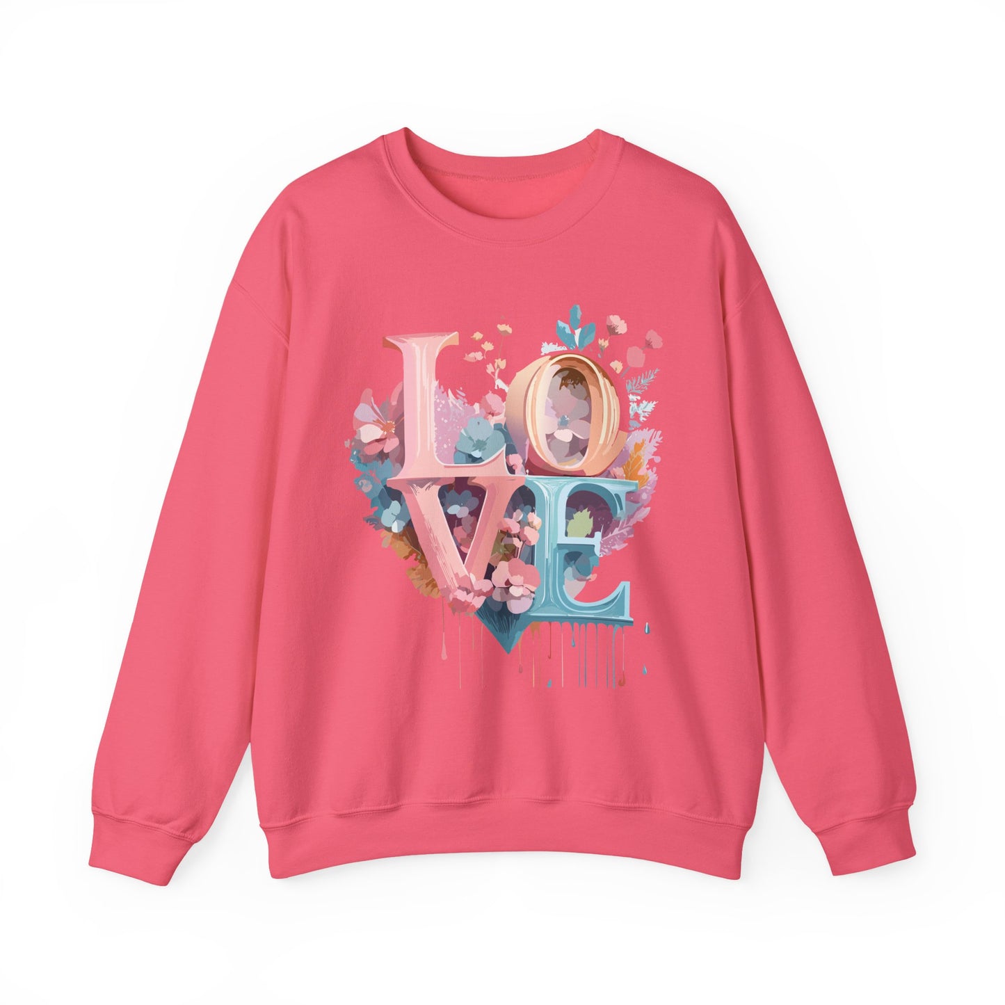 Floral Love Sweatshirt, Valentine's Day Sweatshirt, Love Flower Sweatshirt