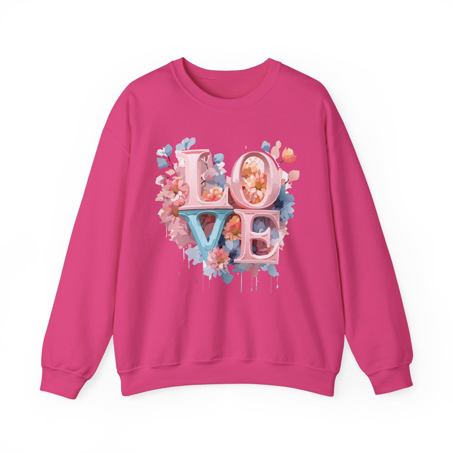 Floral Love Sweatshirt, Valentine's Day Sweatshirt, Love Flower Sweatshirt