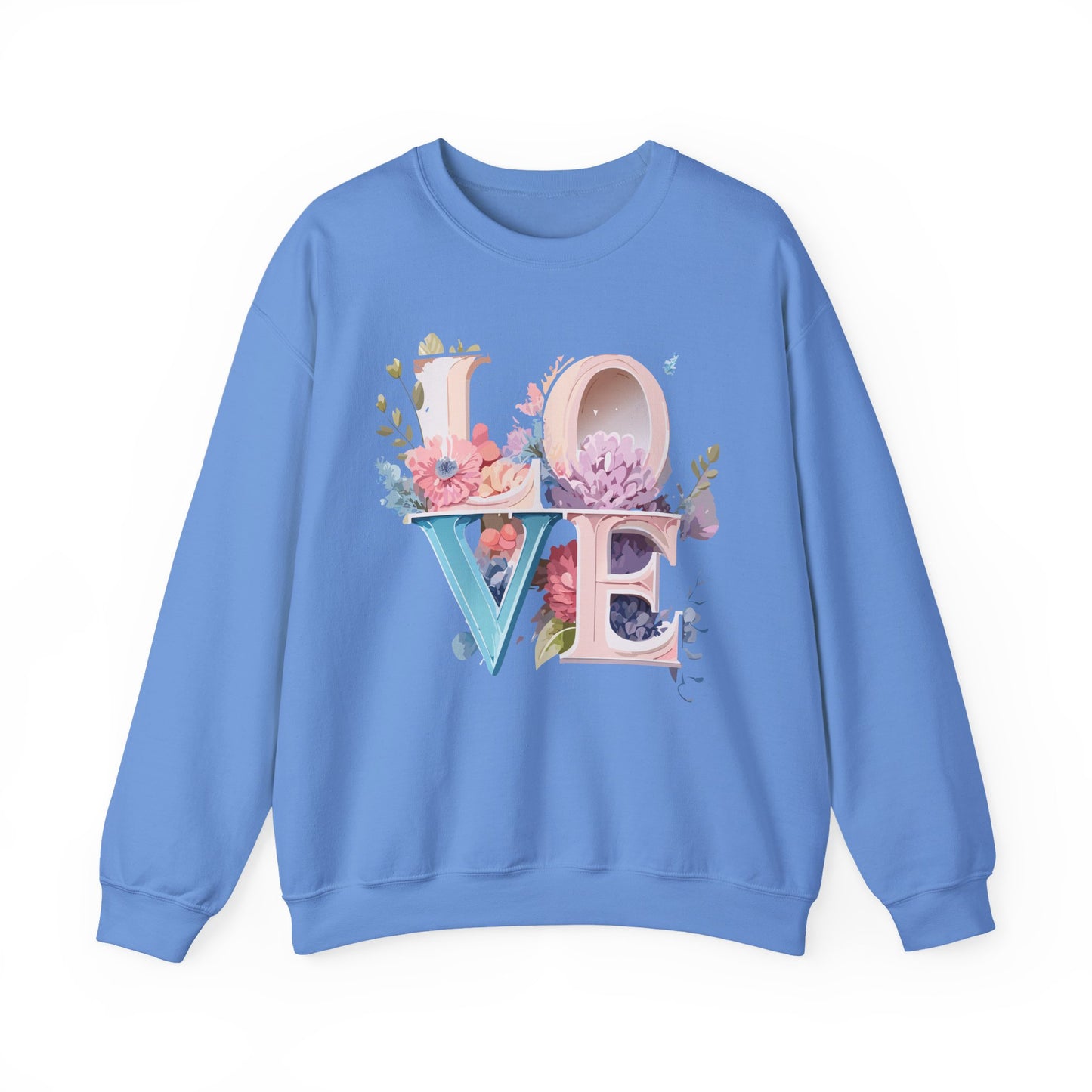Floral Love Sweatshirt, Valentine's Day Sweatshirt, Love Flower Sweatshirt