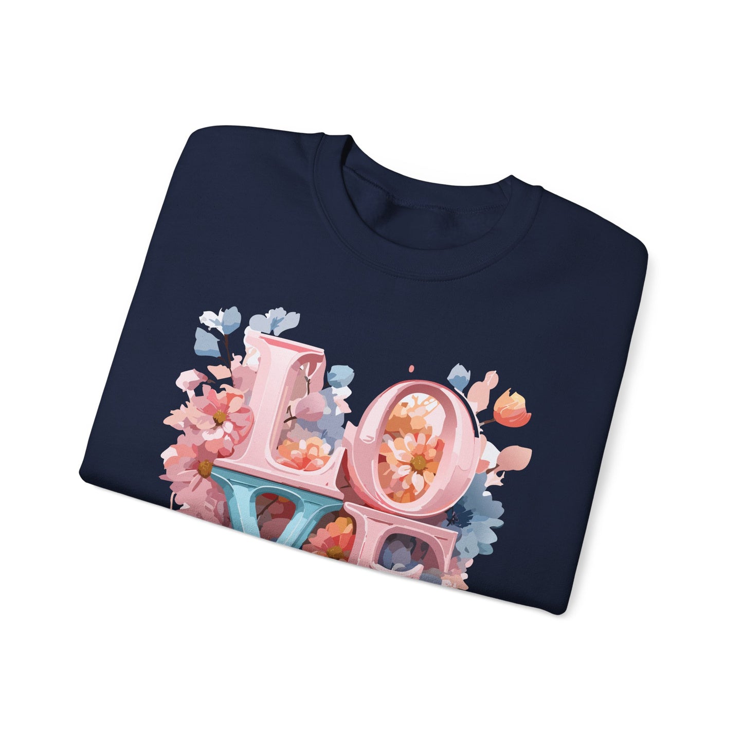 Floral Love Sweatshirt, Valentine's Day Sweatshirt, Love Flower Sweatshirt
